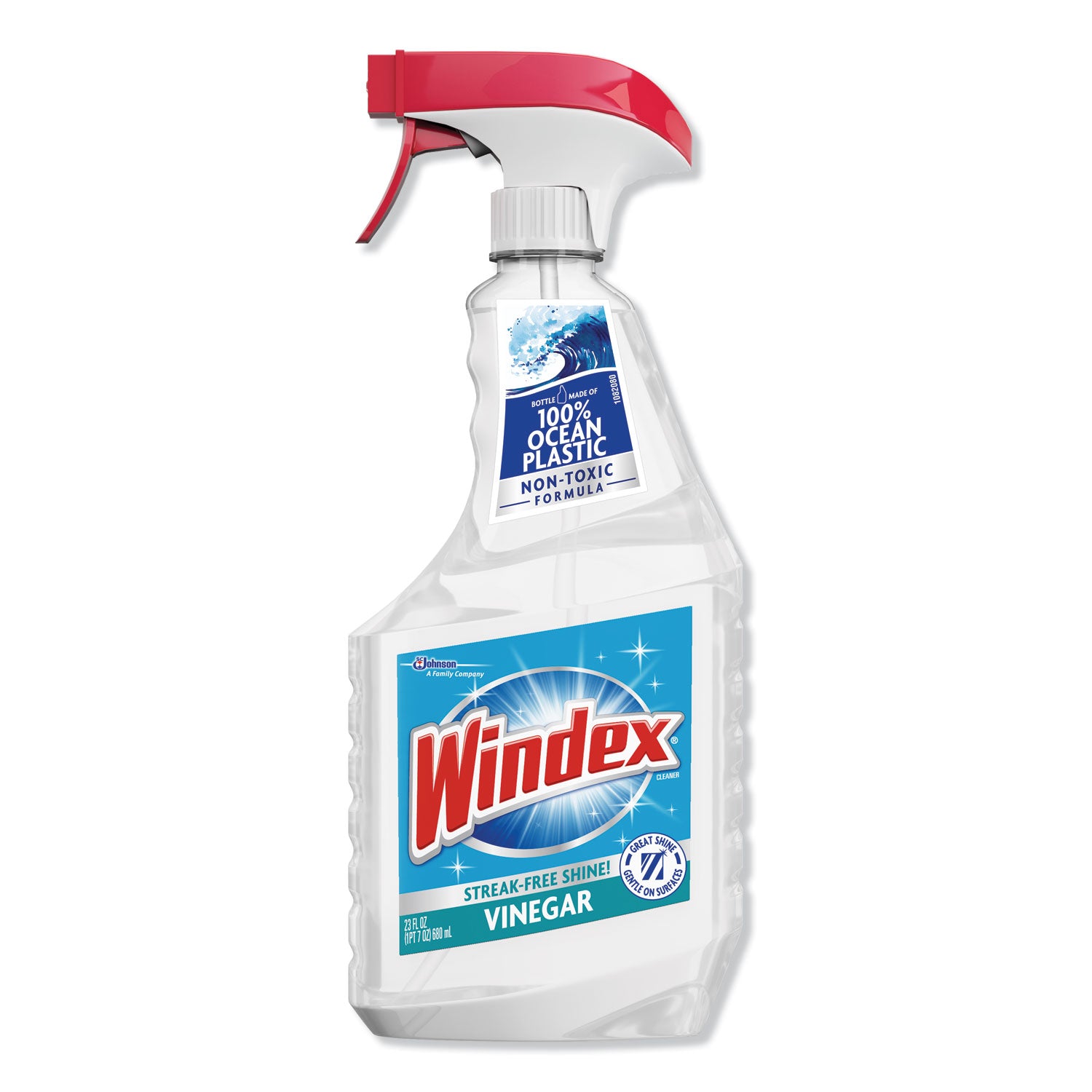 Windex® Multi-Surface Vinegar Cleaner, Fresh Clean Scent, 23 oz Spray Bottle, 8/Carton