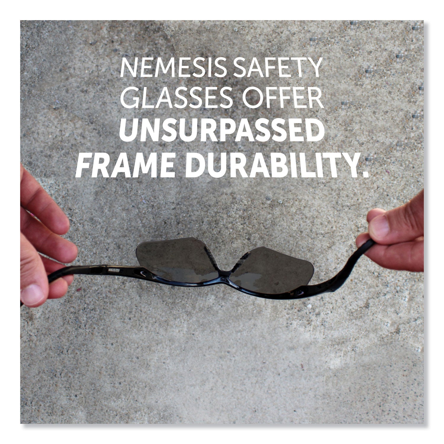 KleenGuard™ V30 Nemesis Safety Glasses, Black Frame, Smoke Lens