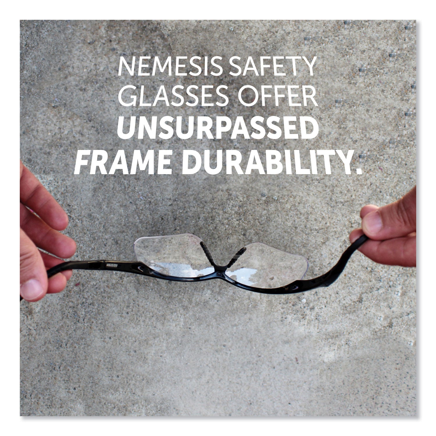 KleenGuard™ Nemesis Safety Glasses, Black Frame, Clear Lens