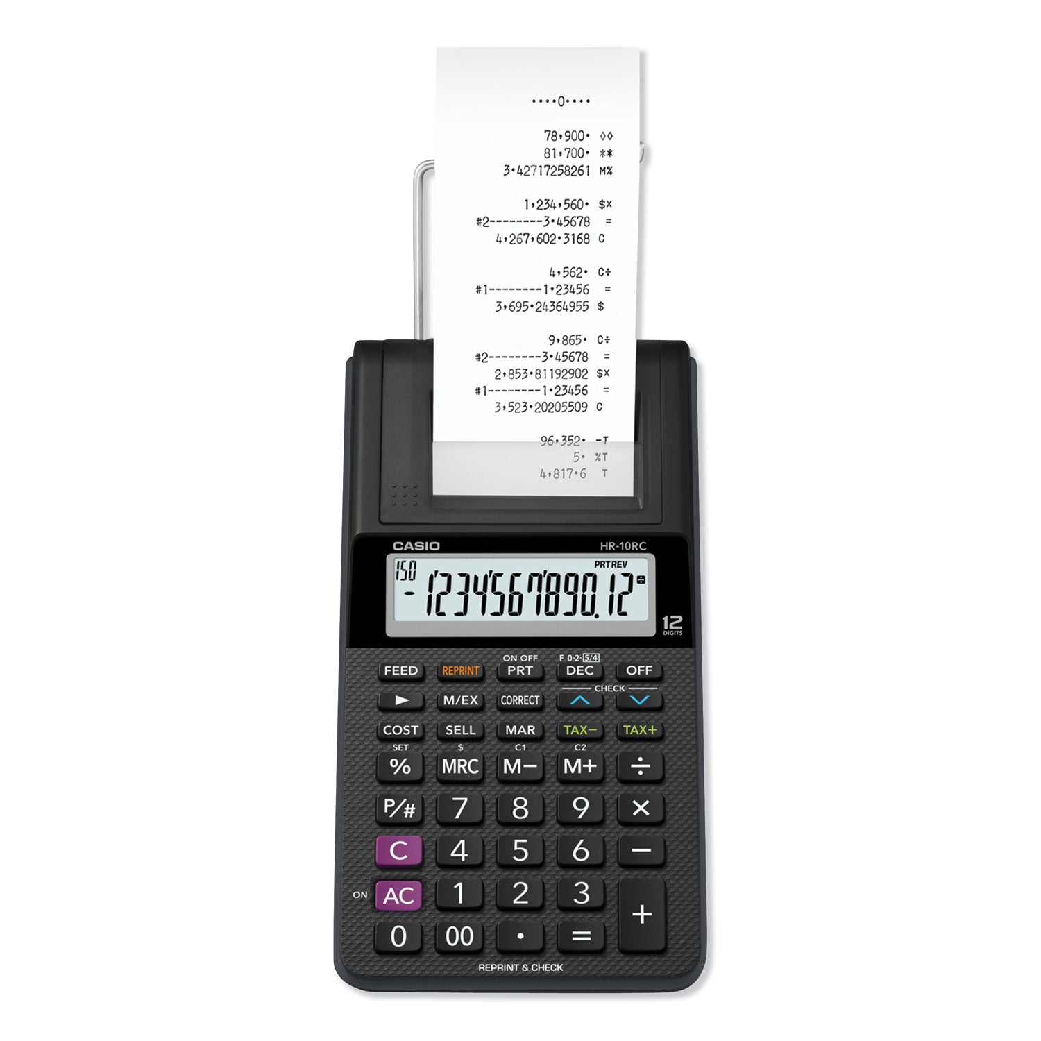 HR-10RC Handheld Portable Printing Calculator, Black Print, 1.6 Lines/Sec