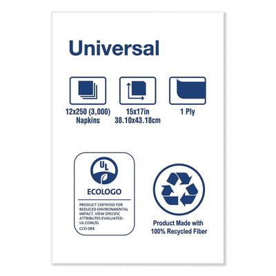 Universal One-Ply Dinner Napkins, 1-Ply, 15" x 17", Natural, 250/Pack, 12PK/CT Flipcost Flipcost