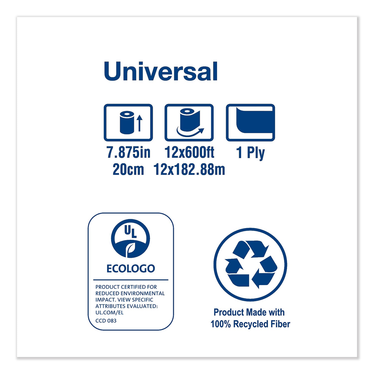 Universal Hardwound Roll Towel, 1-Ply, 7.88" x 600 ft, Natural, 12/Carton Tork® Flipcost