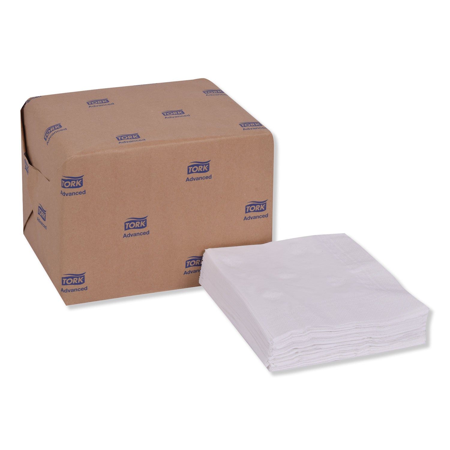 Tork® Advanced Dinner Napkins, 2-Ply, 15" x 16.25", White, 375/Pack, 8 Packs/Carton