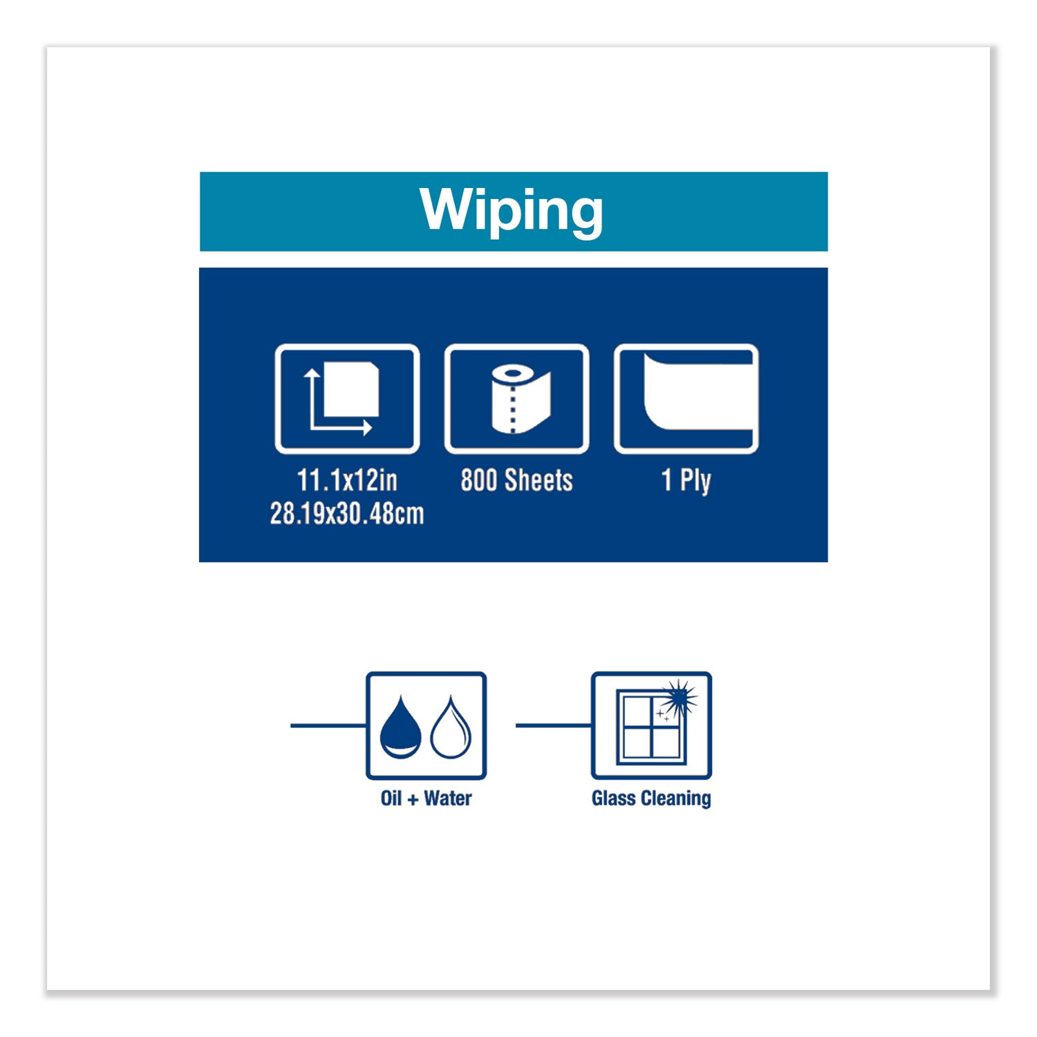 Paper Wiper Plus, 11.1 x 12, White, 800/Roll Tork® Flipcost