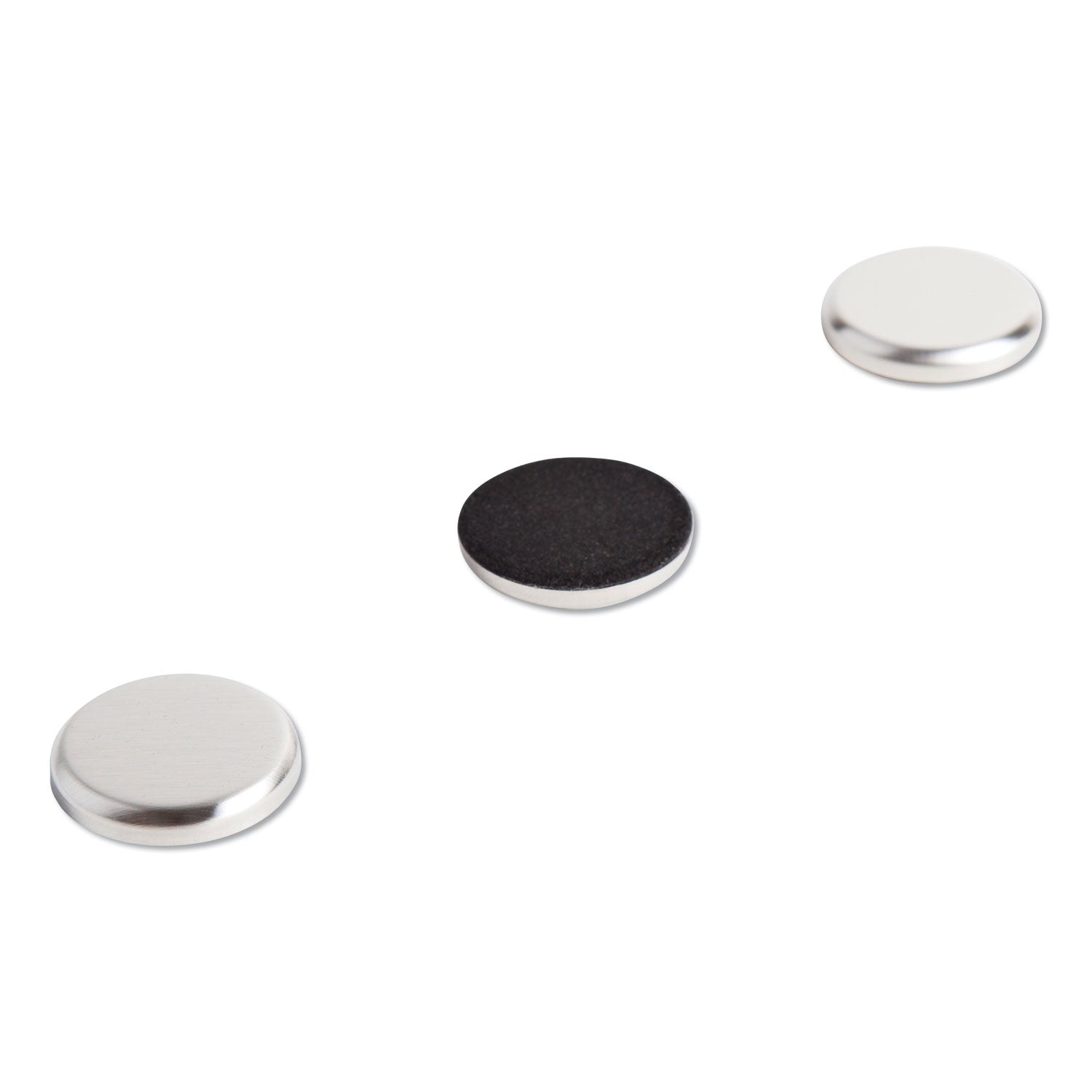 U Brands High Energy Magnets, Circle, Silver, 1.25" Diameter, 12/Pack