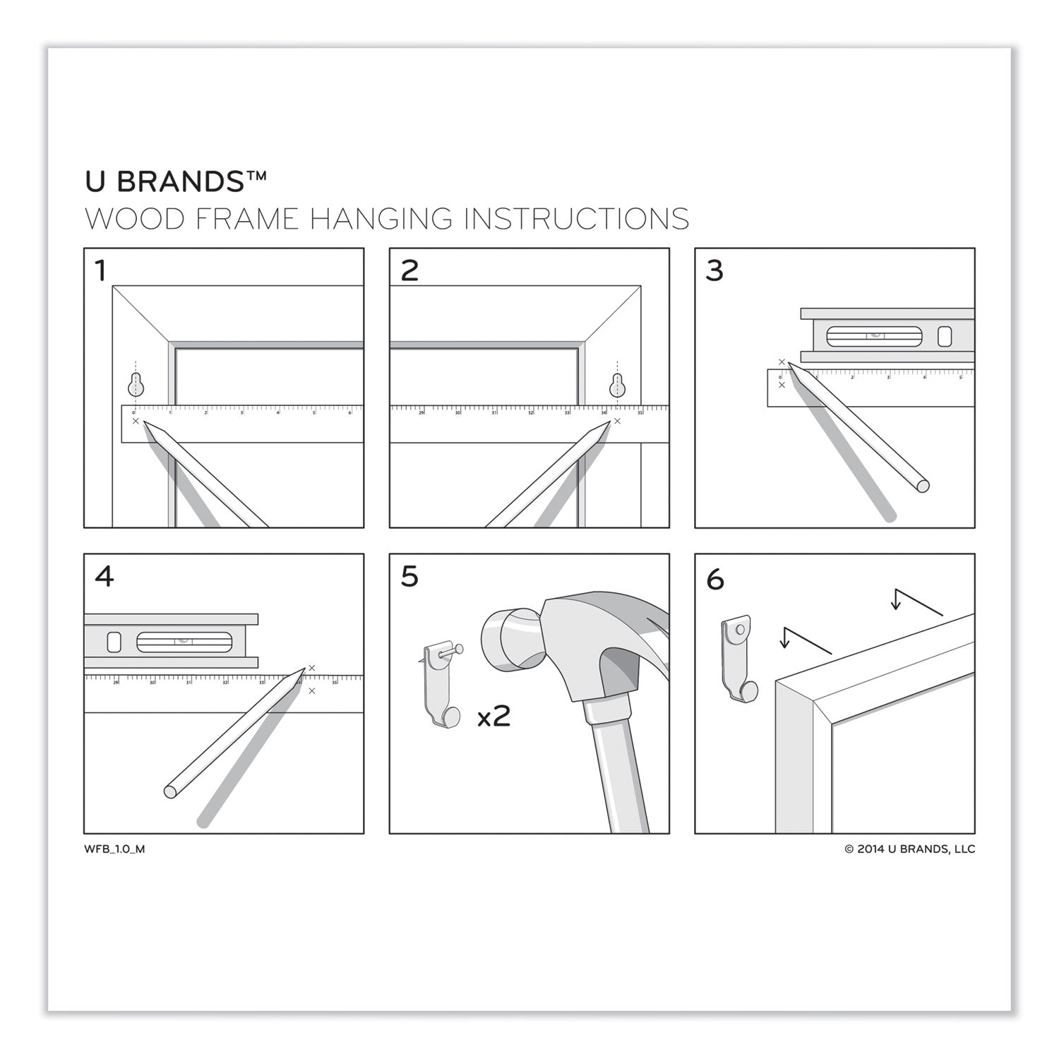 U Brands Magnetic Dry Erase Board with Decor Frame, 30 x 20, White Surface, White Wood Frame