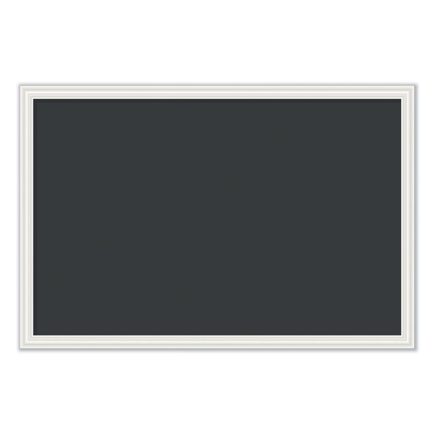 Magnetic Chalkboard with Decor Frame, 30 x 20, Black Surface, White Wood Frame