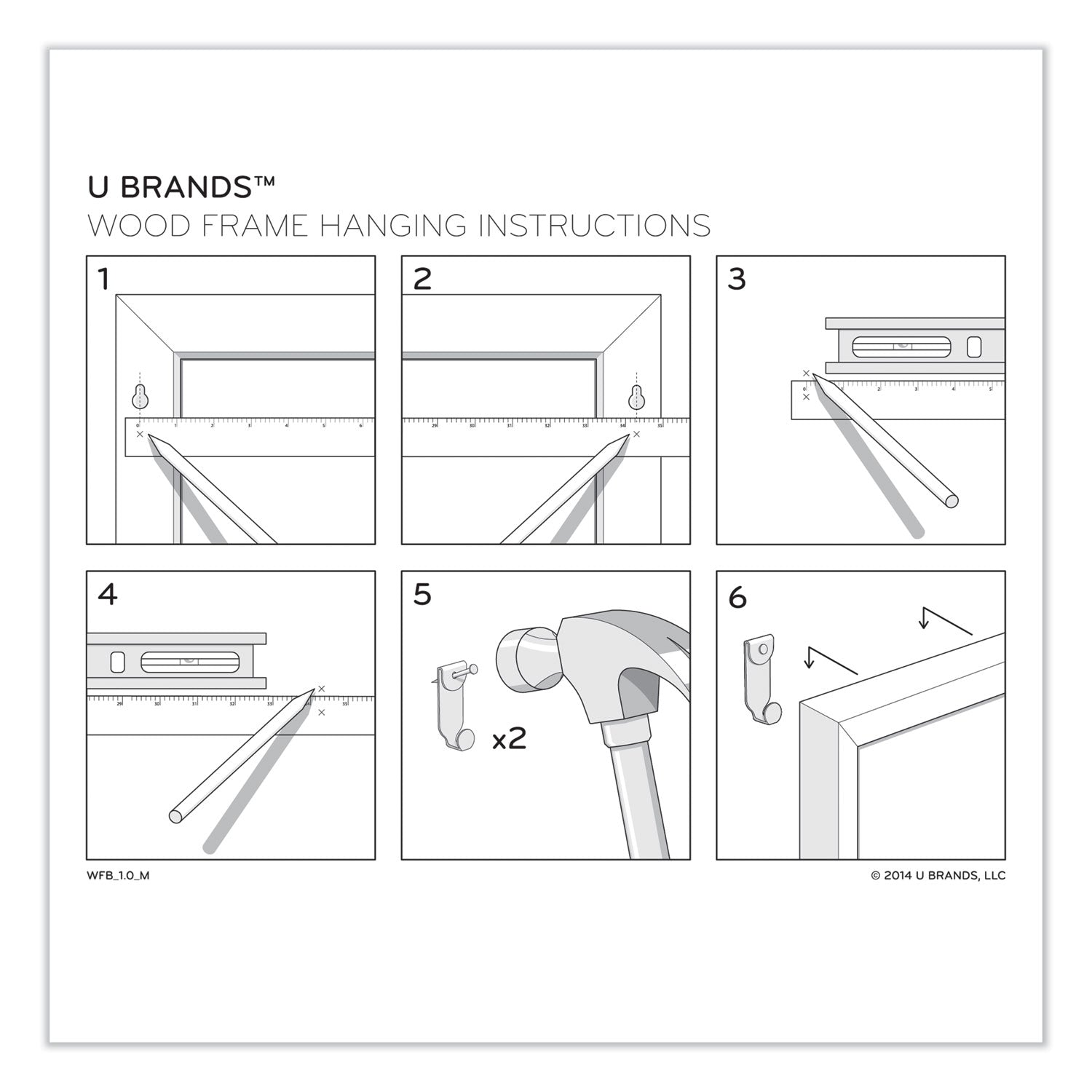 U Brands Magnetic Chalkboard with Decor Frame, 30 x 20, Black Surface, White Wood Frame