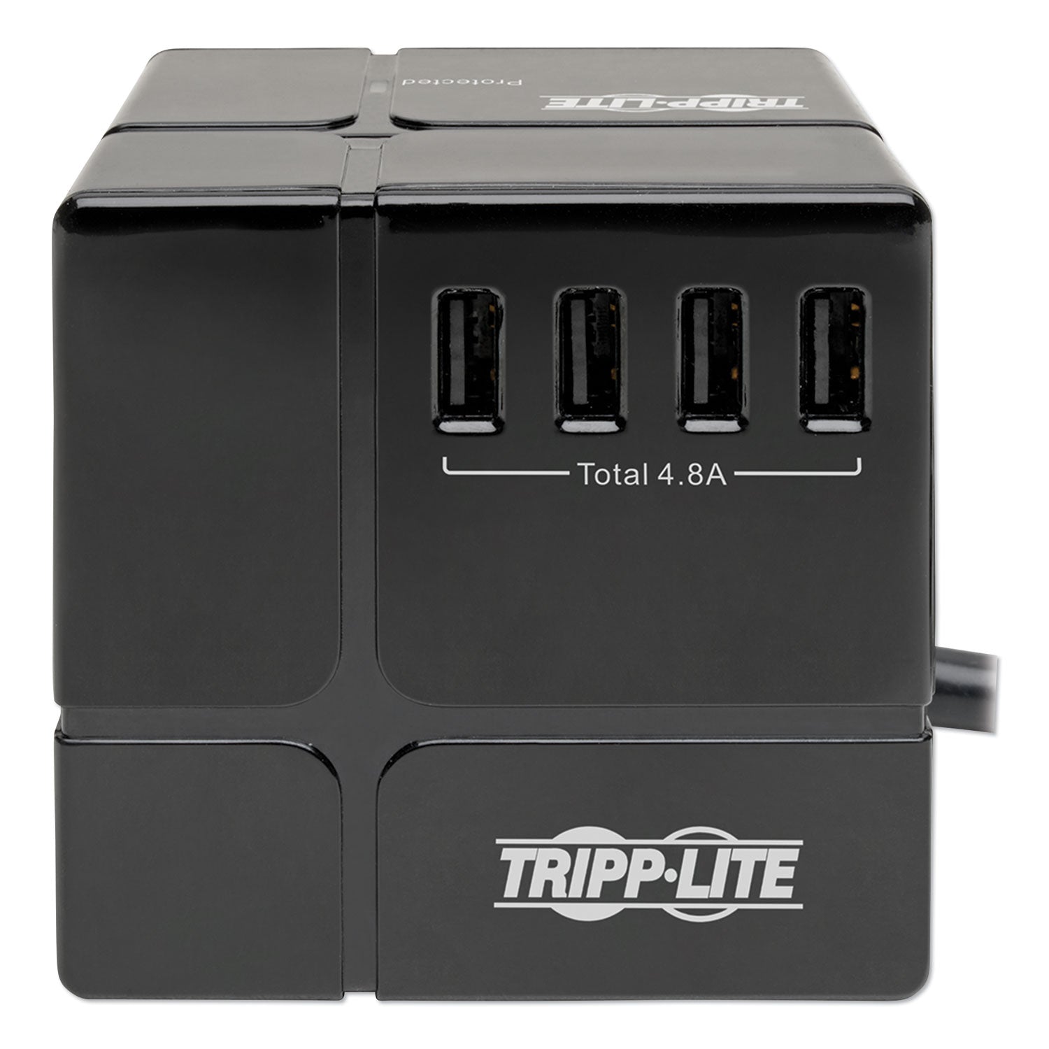 Tripp Lite by Eaton Power Cube Surge Protector, 3 AC Outlets/6 USB-A Ports, 6 ft Cord, 540 J, Black