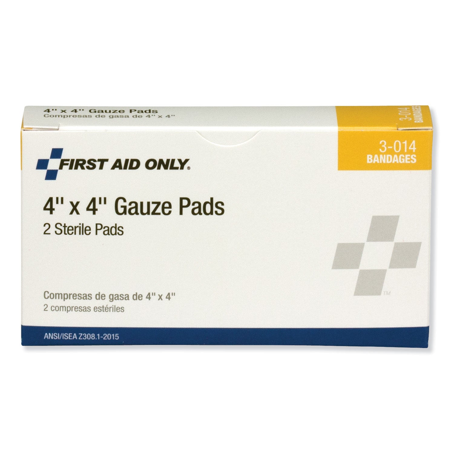 First Aid Only™ Gauze Pads, Sterile, 4 x 4, 2/Box