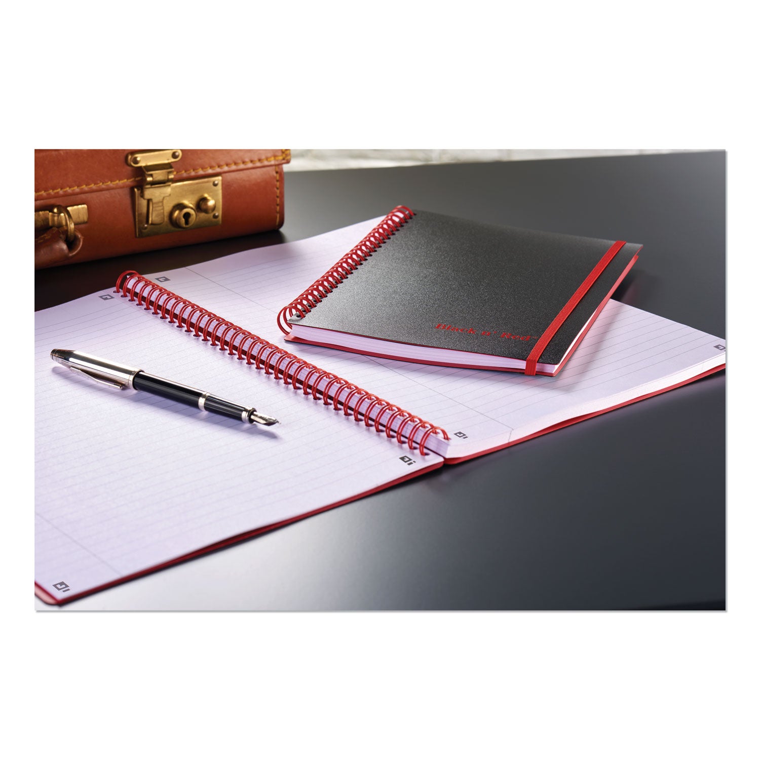 Black n' Red™ Flexible Cover Twinwire Notebooks, SCRIBZEE Compatible, 1-Subject, Wide/Legal Rule, Black Cover, (70) 8.25 x 5.63 Sheets