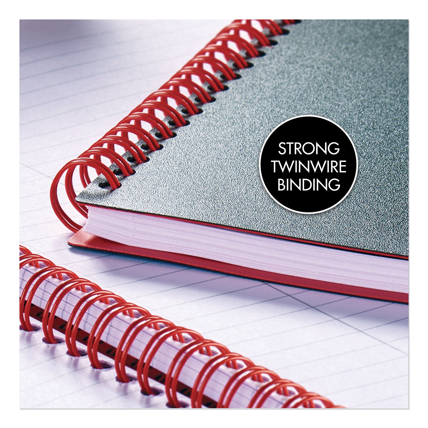 Black n' Red™ Flexible Cover Twinwire Notebooks, SCRIBZEE Compatible, 1-Subject, Wide/Legal Rule, Black Cover, (70) 11.75 x 8.25 Sheets