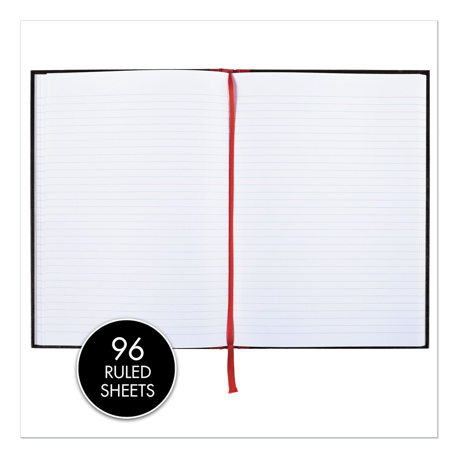 Black n' Red™ Hardcover Casebound Notebooks, SCRIBZEE Compatible, 1-Subject, Wide/Legal Rule, Black Cover, (96) 11.75 x 8.25 Sheets