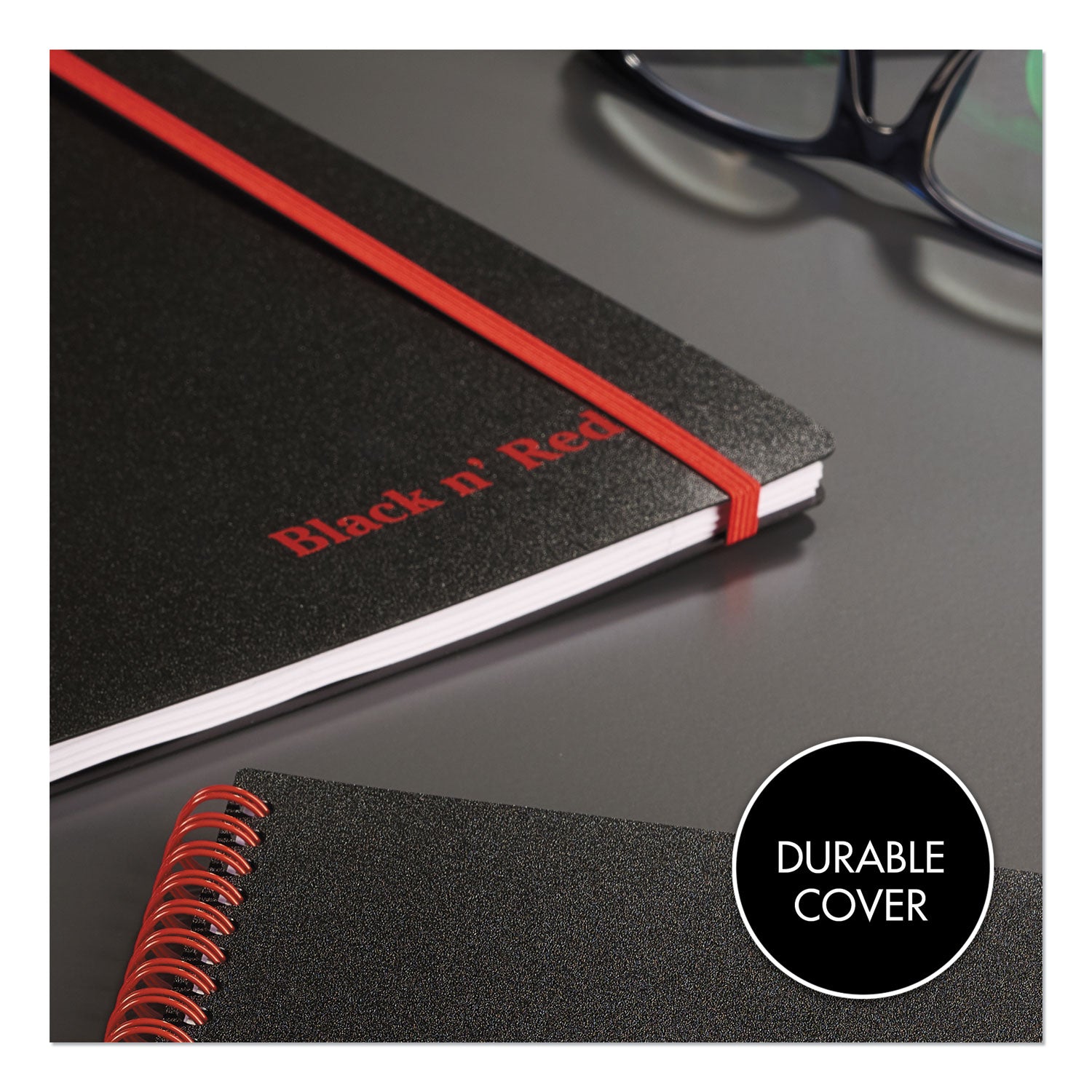 Black n' Red™ Flexible Cover Twinwire Notebooks, SCRIBZEE Compatible, 1-Subject, Wide/Legal Rule, Black Cover, (70) 8.25 x 5.63 Sheets