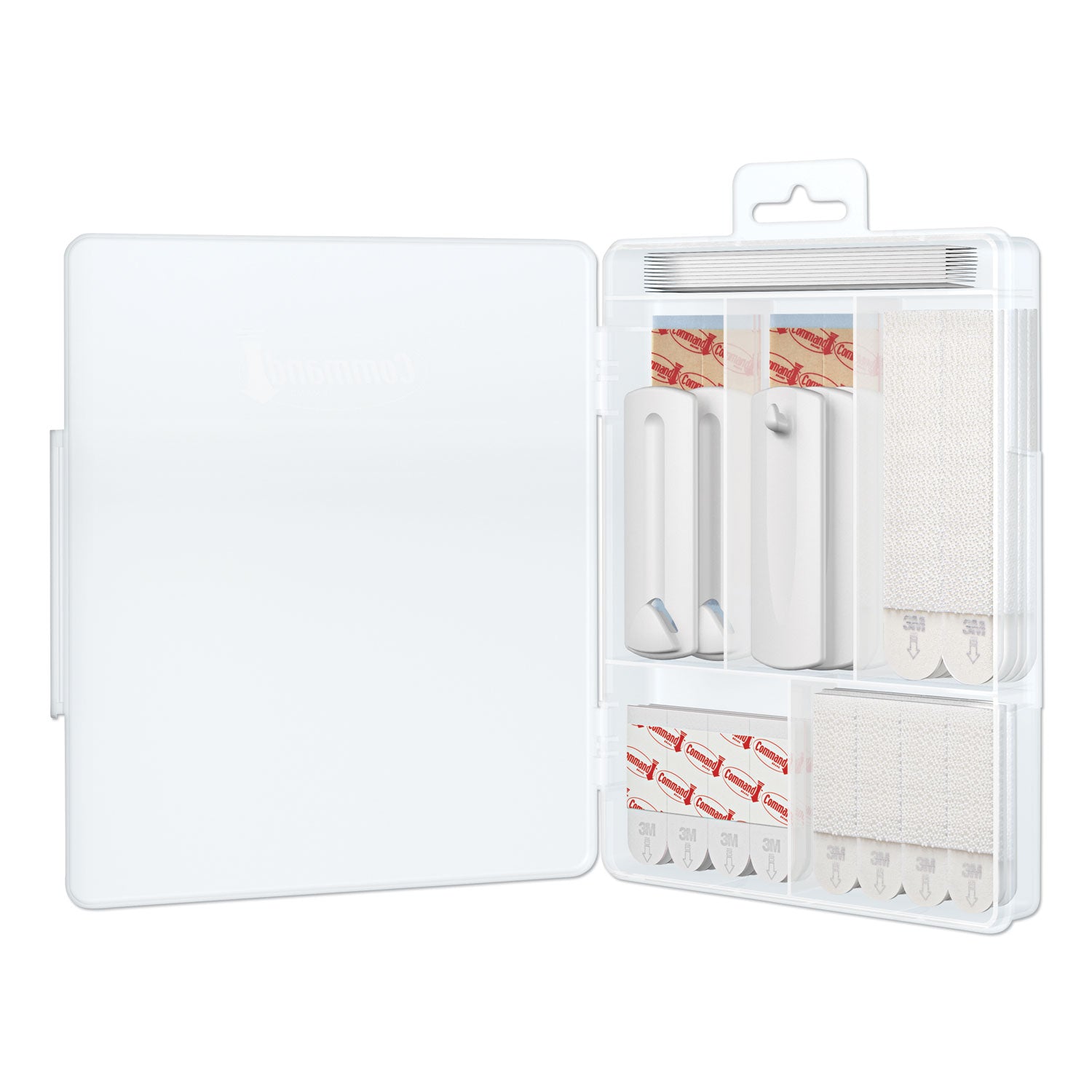 Command™ Picture Hanging Kit, Assorted Sizes, Plastic, White/Clear, 1 lb; 4 lb; 5 lb Capacities 38 Pieces/Pack