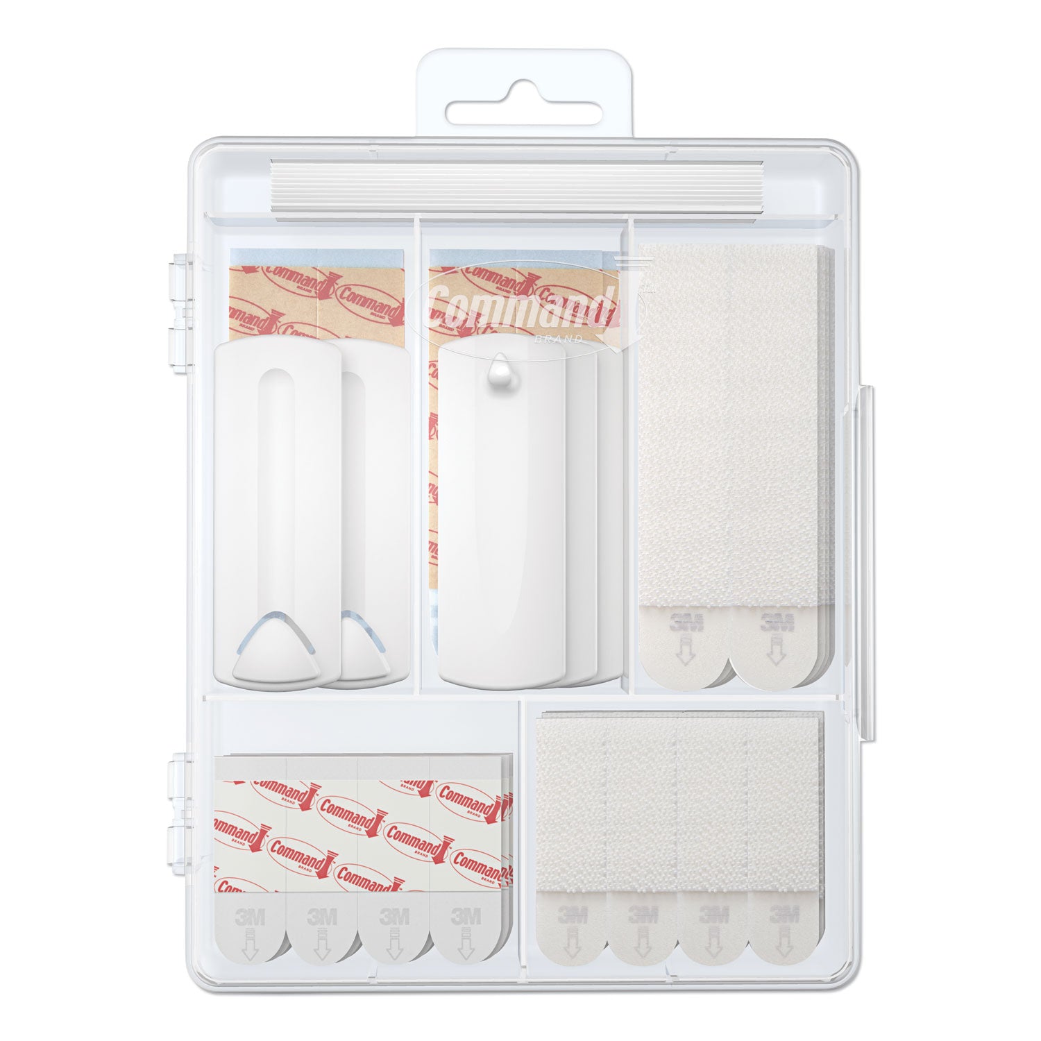 Command™ Picture Hanging Kit, Assorted Sizes, Plastic, White/Clear, 1 lb; 4 lb; 5 lb Capacities 38 Pieces/Pack