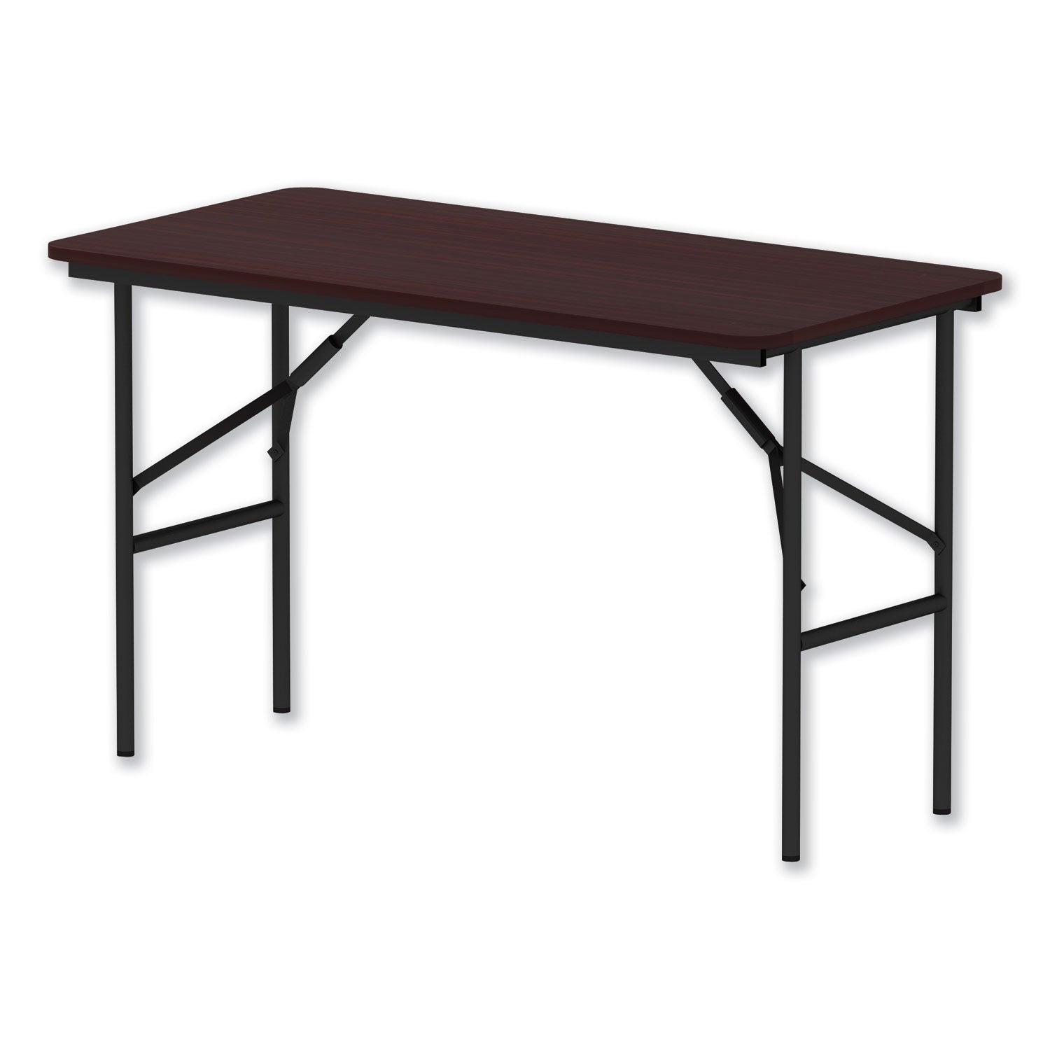 Alera® Wood Folding Table, Rectangular, 48w x 23.88d x 29h, Mahogany