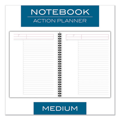 MEAD PRODUCTS Wirebound Guided Action Planner Notebook, 1-Subject, Project-Management Format, Dark Gray Cover, (80) 9.5 x 7.5 Sheets - Flipcost