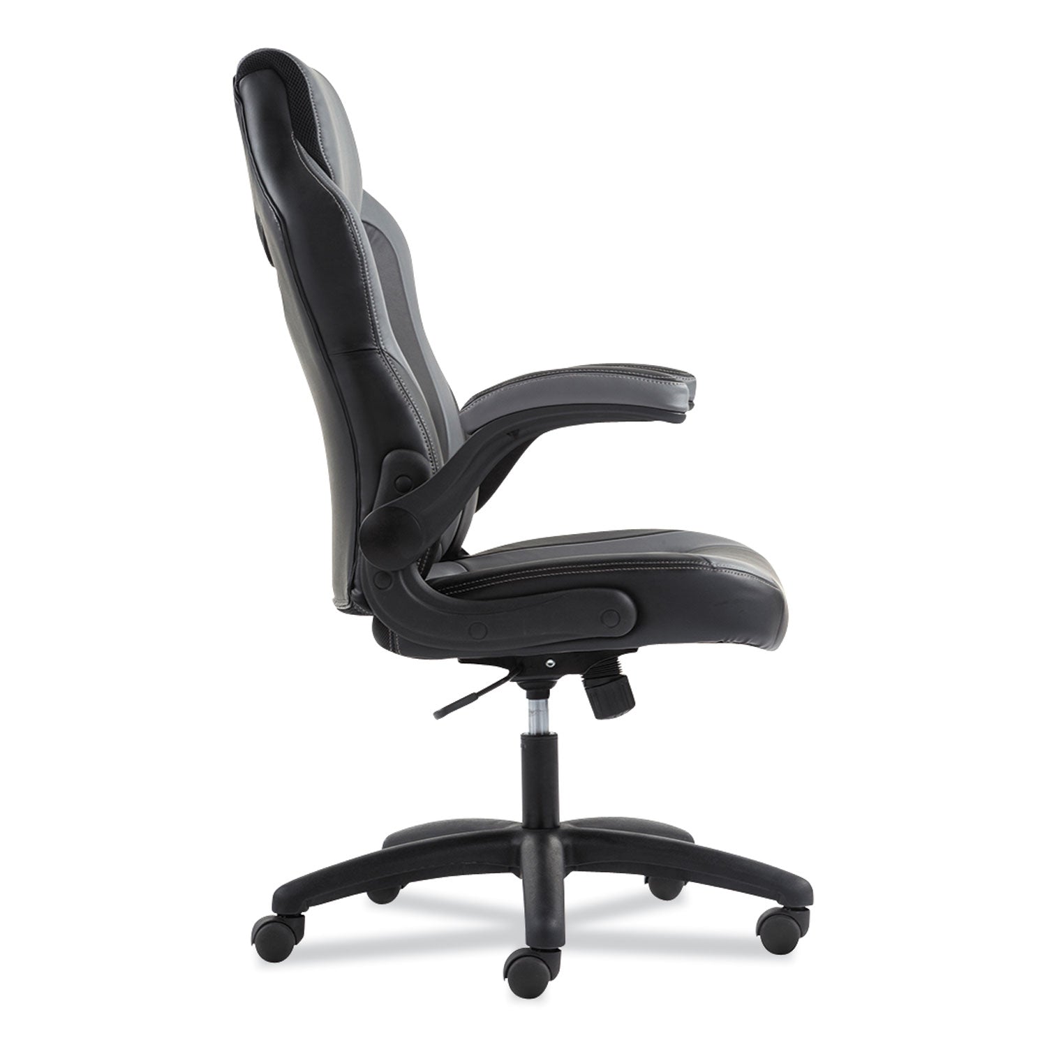 Sadie™ 9-One-One High-Back Racing Style Chair with Flip-Up Arms, Supports Up to 225 lb, Black Seat, Gray Back, Black Base