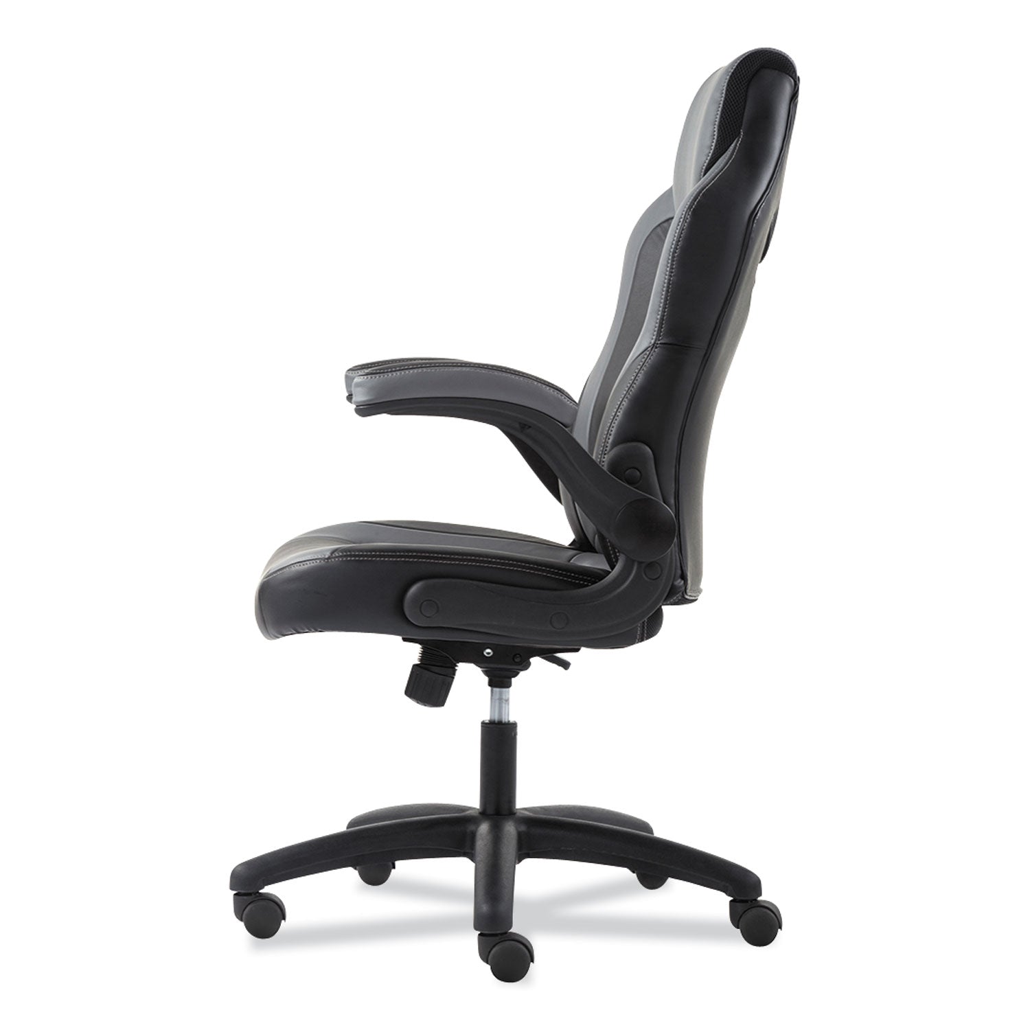 Sadie™ 9-One-One High-Back Racing Style Chair with Flip-Up Arms, Supports Up to 225 lb, Black Seat, Gray Back, Black Base