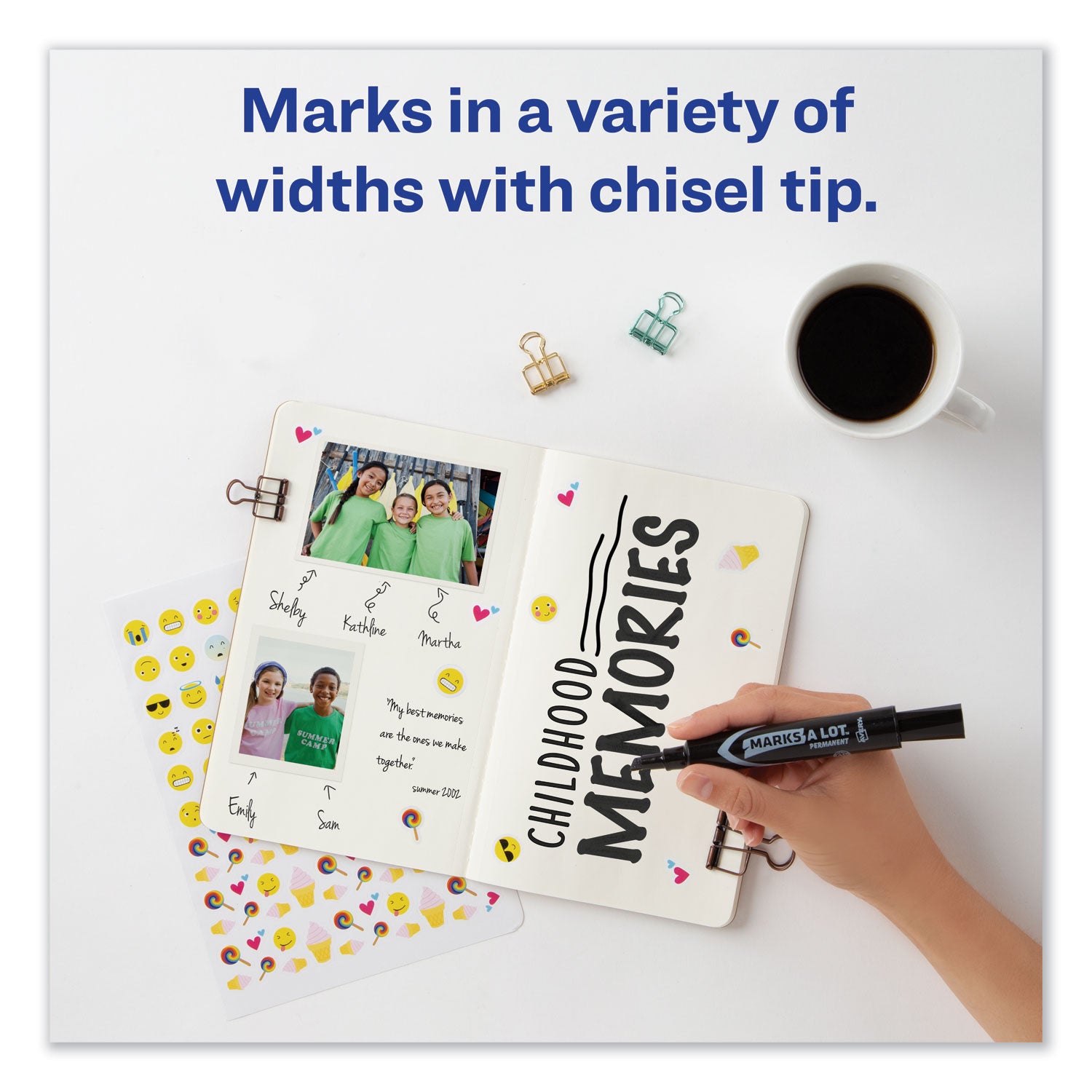 Avery® MARKS A LOT Regular Desk-Style Permanent Marker, Broad Chisel Tip, Black, Dozen (7888)