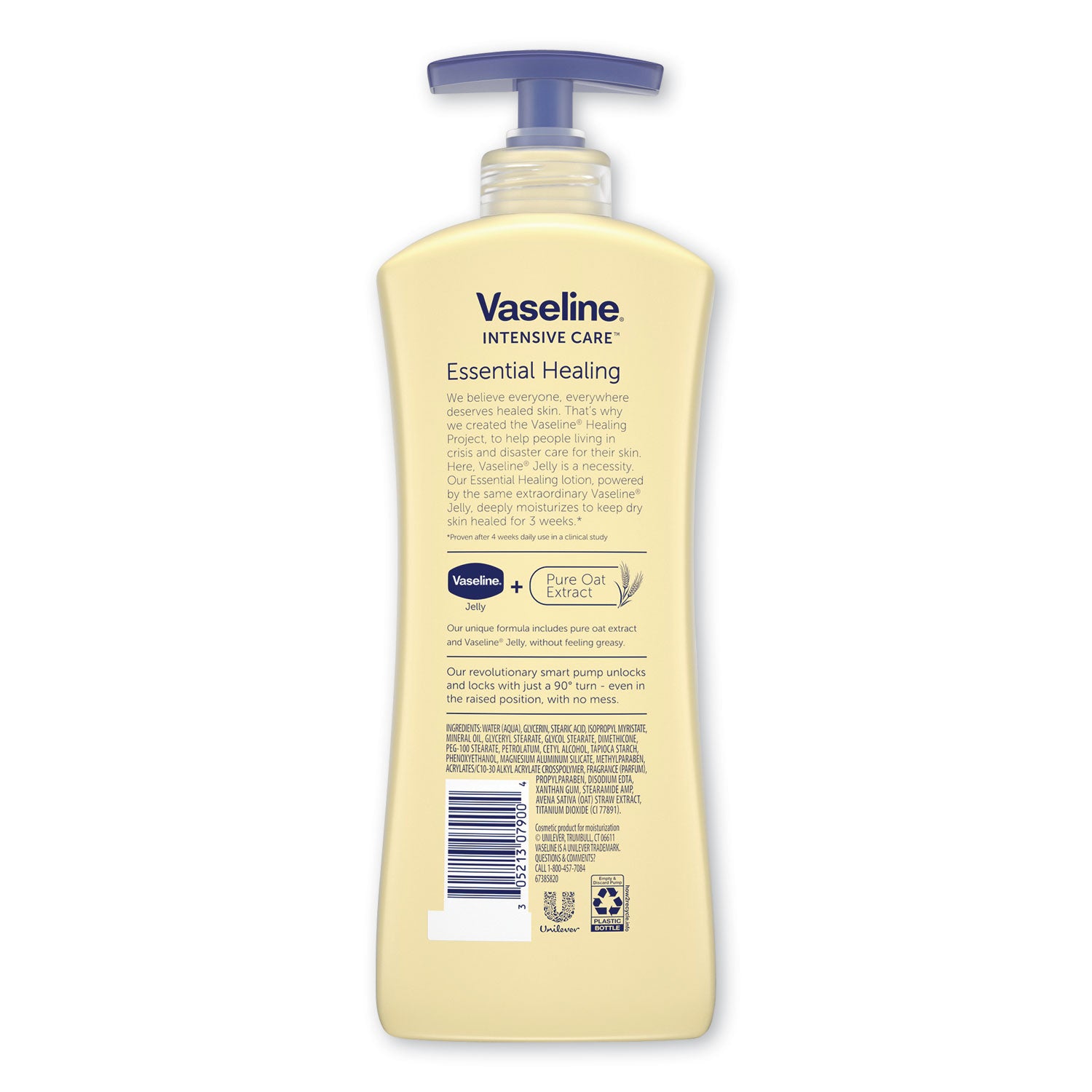 Vaseline® Intensive Care Essential Healing Body Lotion, 20.3 Oz, Pump Bottle, 4/carton