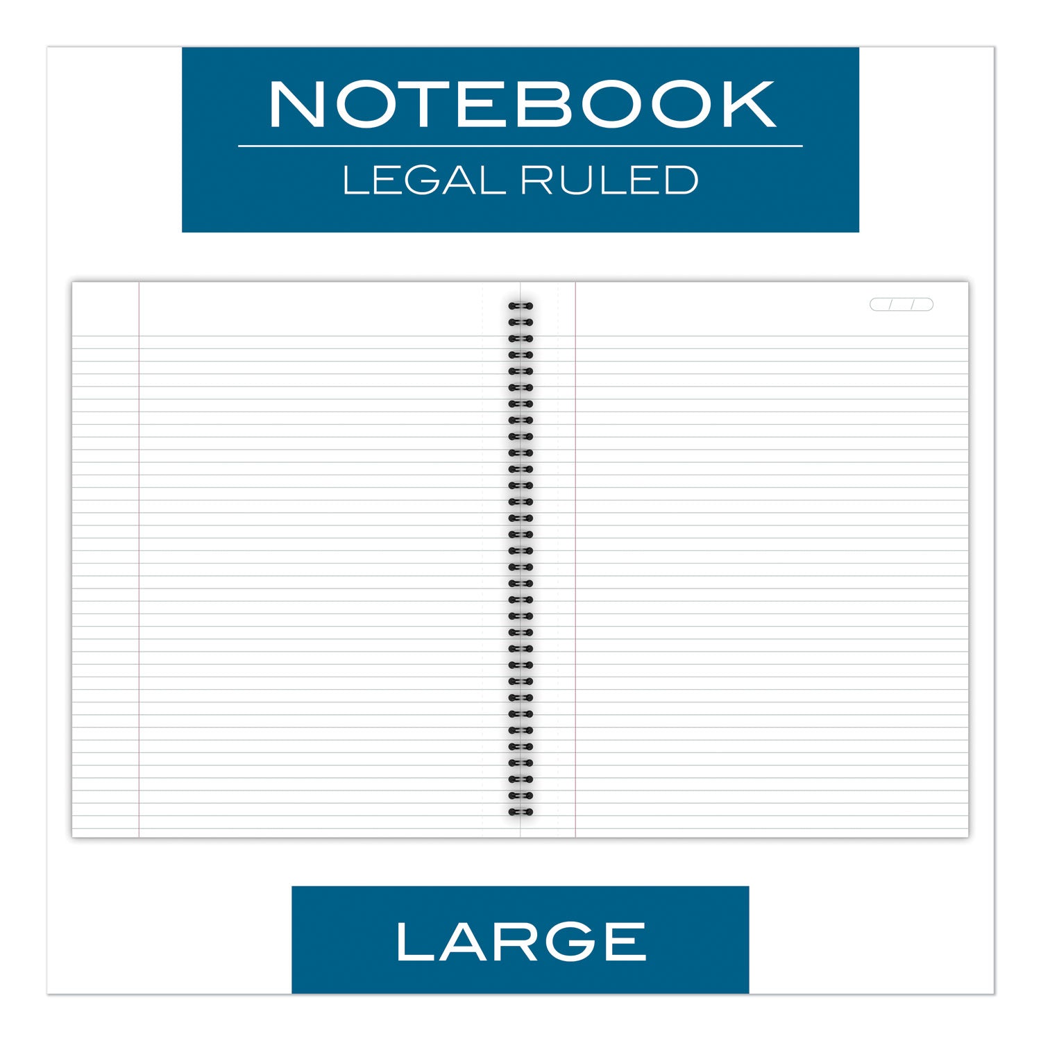 Cambridge® Wirebound Business Notebook, 1-Subject, Wide/Legal Rule, Black Linen Cover, (80) 11 x 8.5 Sheets