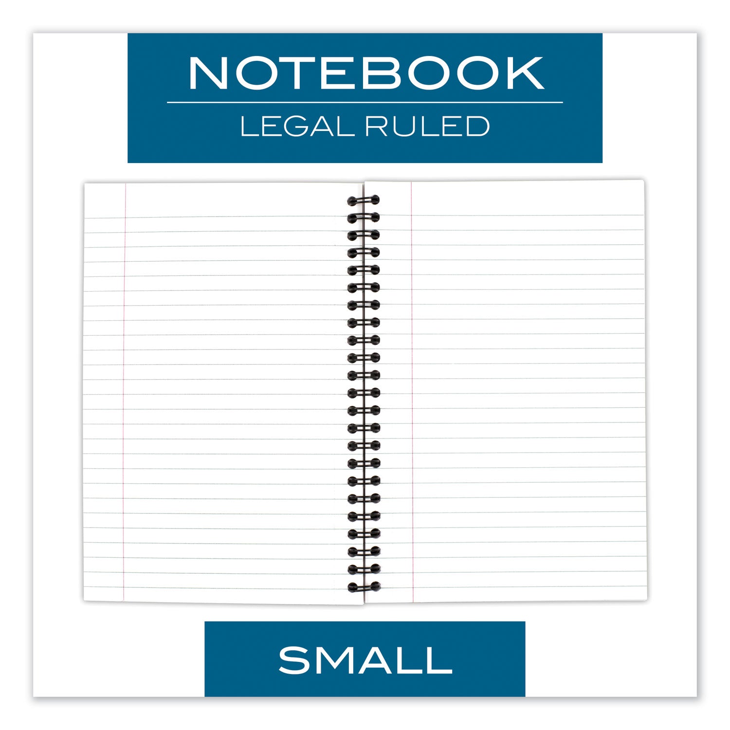 Cambridge® Wirebound Business Notebook, 1-Subject, Wide/Legal Rule, Black Linen Cover, (80) 8 x 5 Sheets