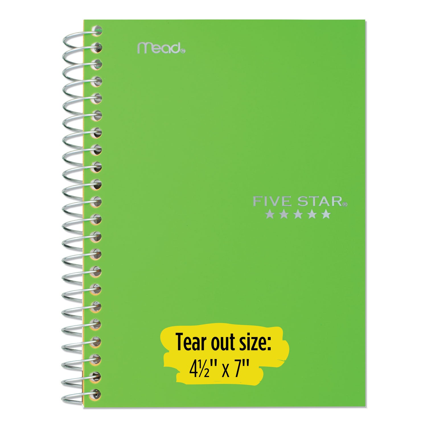 Wirebound Notebook with Two Pockets, 1-Subject, Medium/College Rule, Green Cover, (100) 11 x 8.5 Sheets Five Star® Flipcost