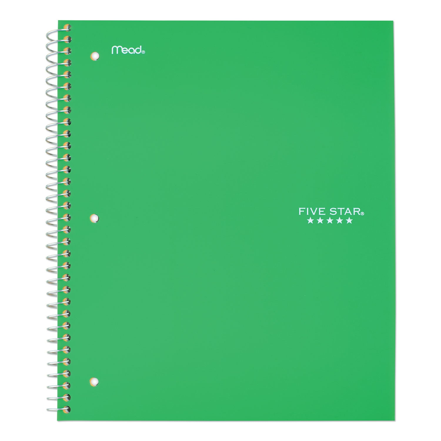 Wirebound Notebook with Two Pockets, 1-Subject, Medium/College Rule, Green Cover, (100) 11 x 8.5 Sheets