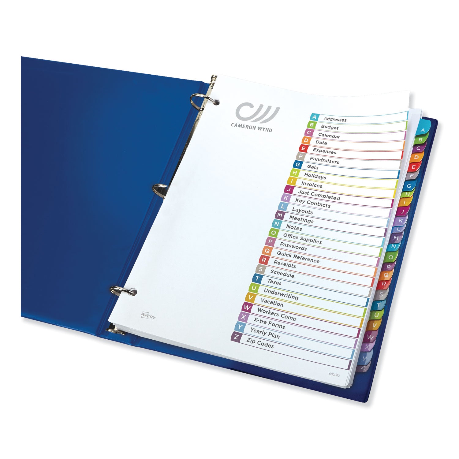 Avery® Customizable TOC Ready Index Multicolor Tab Dividers, 26-Tab, A to Z, 11 x 8.5, White, Contemporary Color Tabs, 1 Set