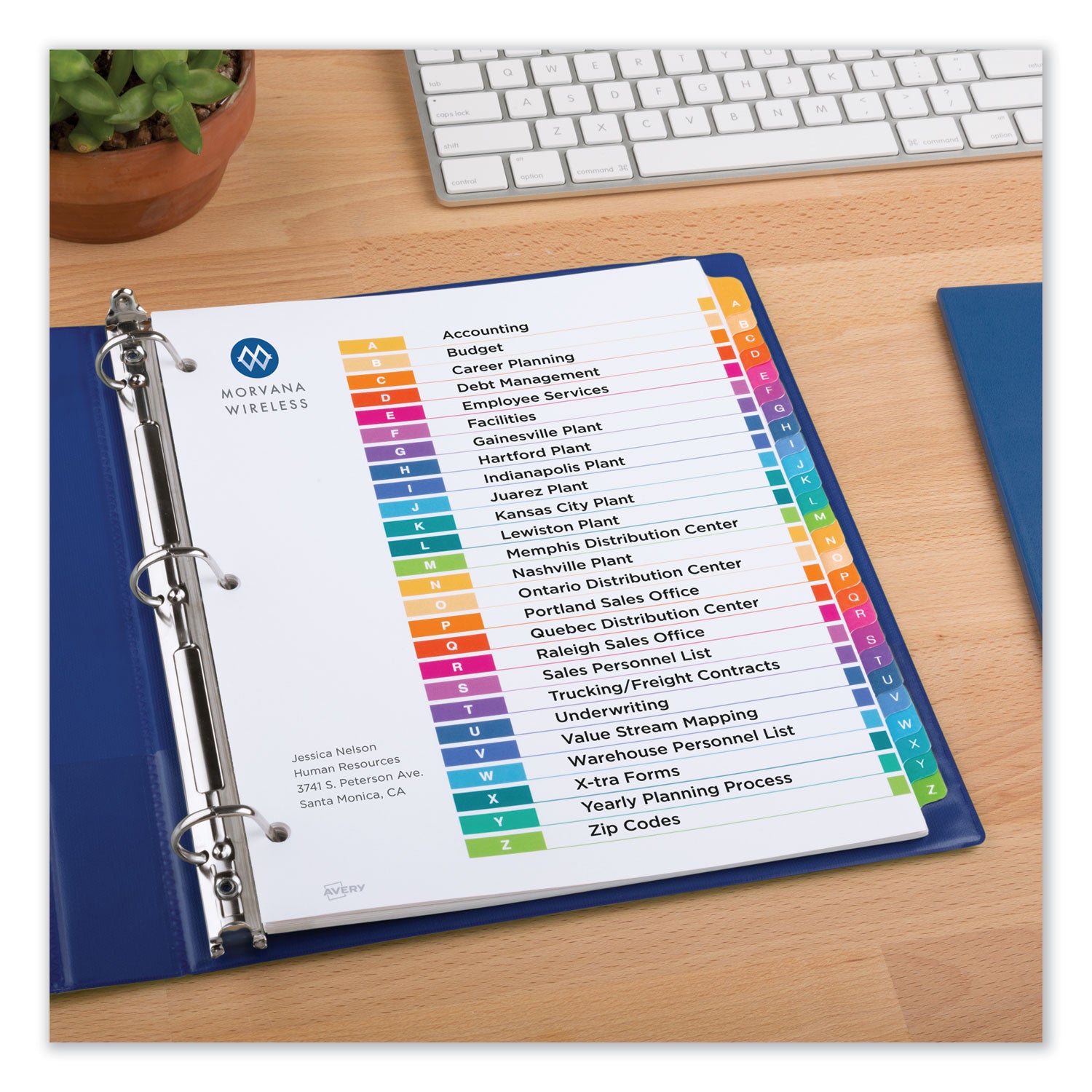 Avery® Customizable Table of Contents Ready Index Dividers with Multicolor Tabs, 26-Tab, A to Z, 11 x 8.5, White, 1 Set