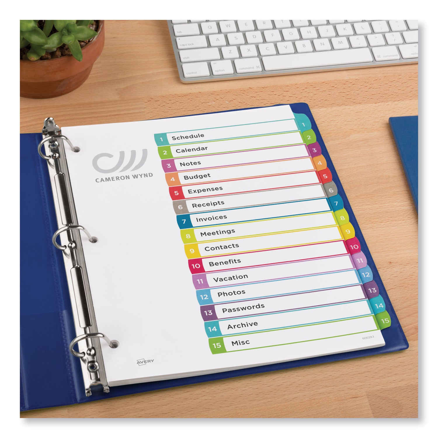 Avery® Customizable TOC Ready Index Multicolor Tab Dividers, 15-Tab, 1 to 15, 11 x 8.5, White, Contemporary Color Tabs, 1 Set