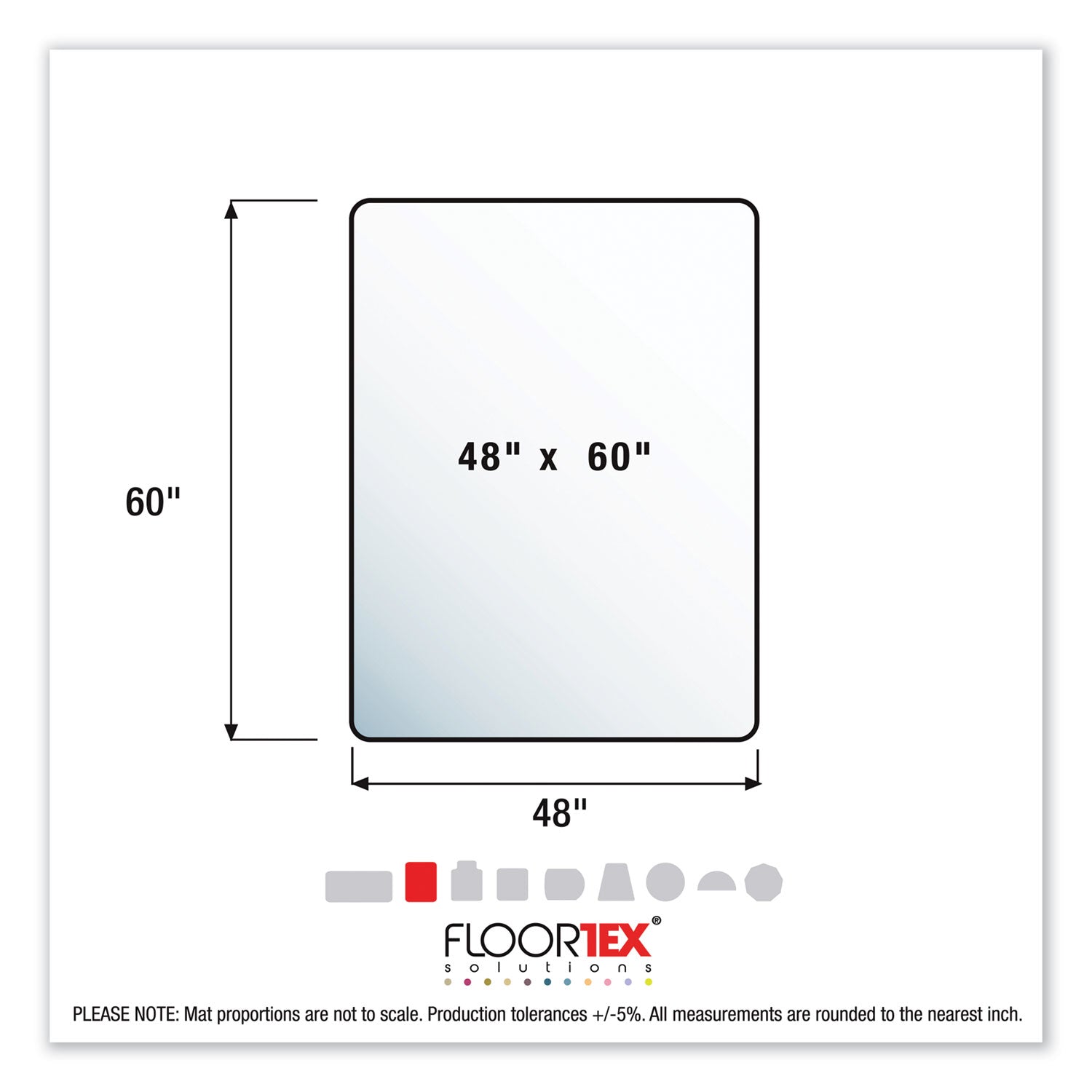 Floortex® Cleartex Ultimat Polycarbonate Chair Mat for High Pile Carpets, 60" w x 48" l, Clear