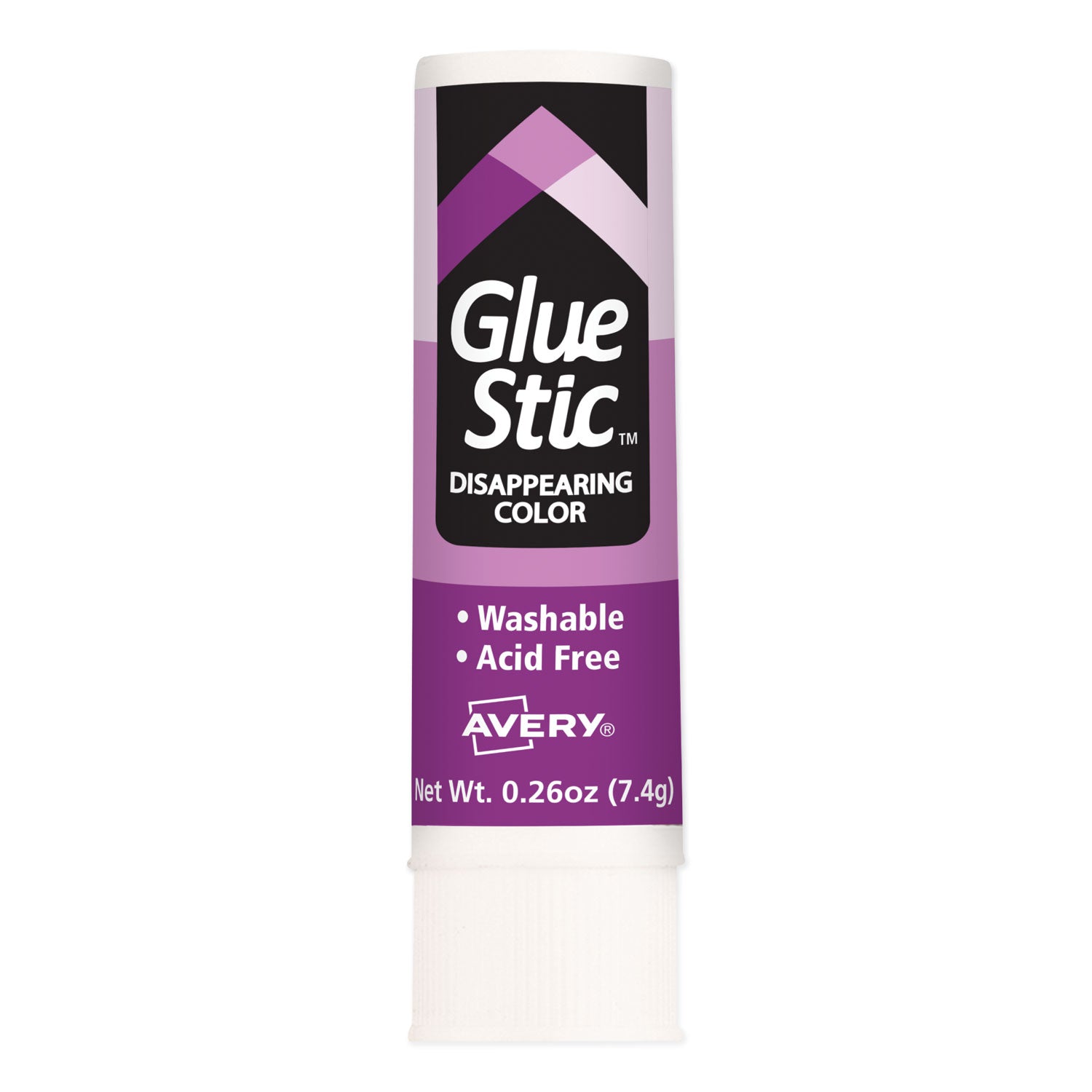 Avery® Permanent Glue Stic Value Pack, 0.26 oz, Applies Purple, Dries Clear, 18/Pack