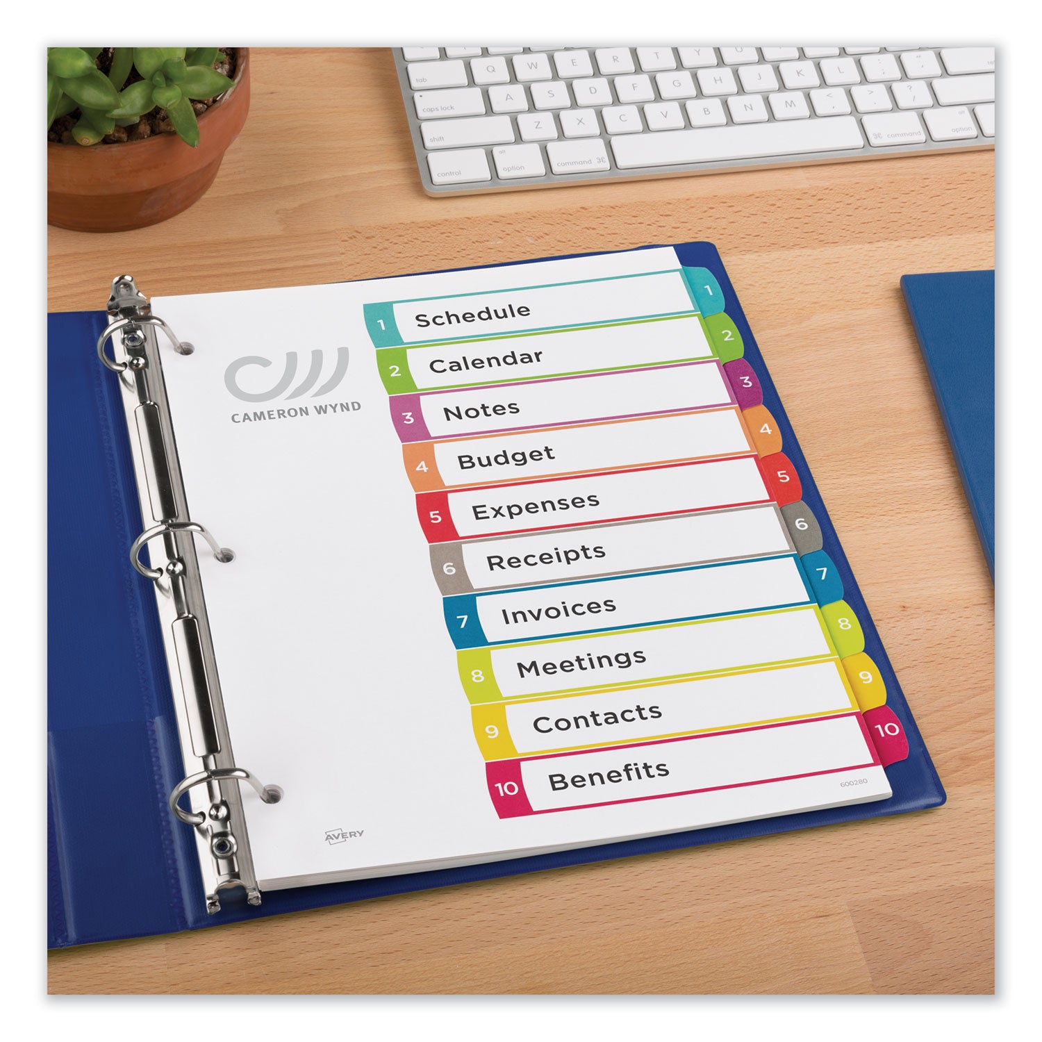 Avery® Customizable TOC Ready Index Multicolor Tab Dividers, 10-Tab, 1 to 10, 11 x 8.5, White, Contemporary Color Tabs, 1 Set