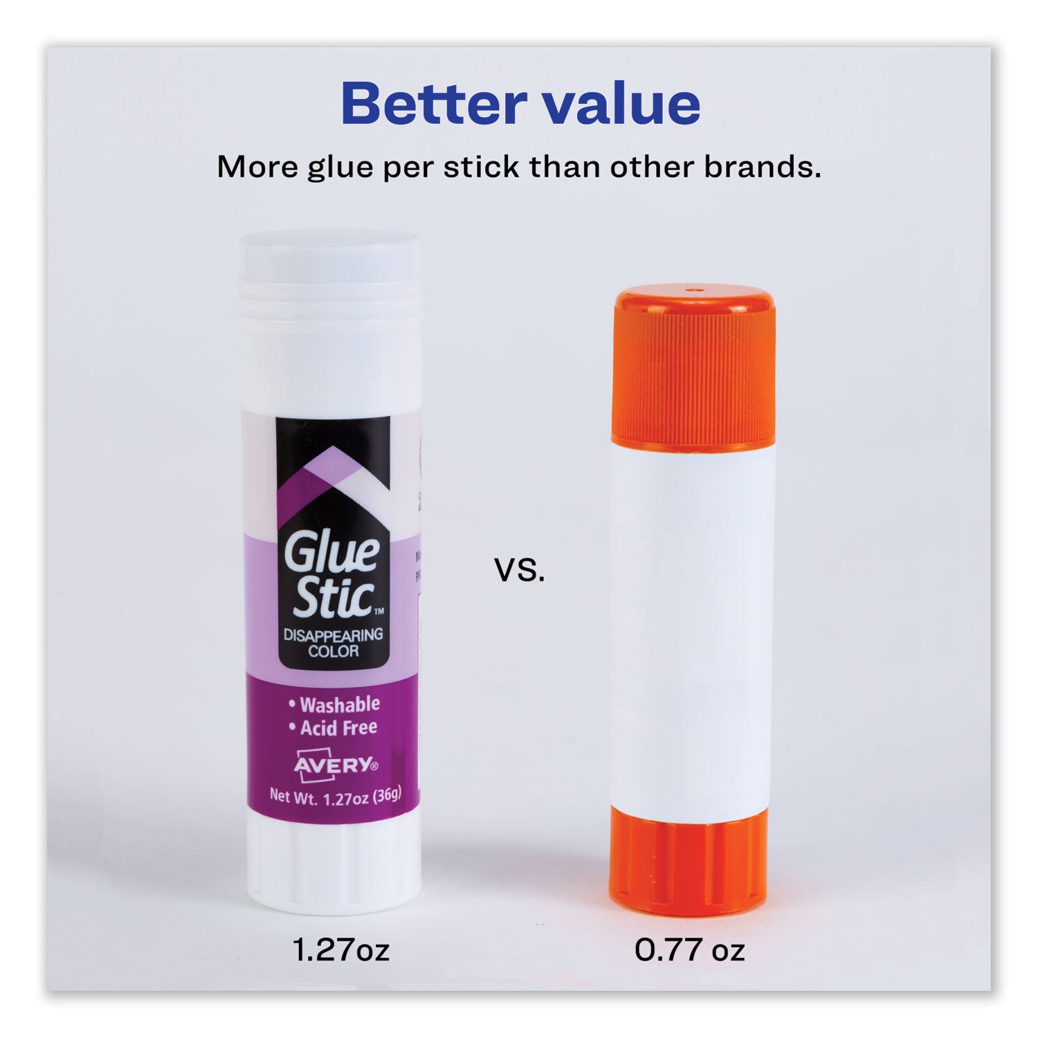 Avery® Permanent Glue Stic, 1.27 oz, Applies Purple, Dries Clear