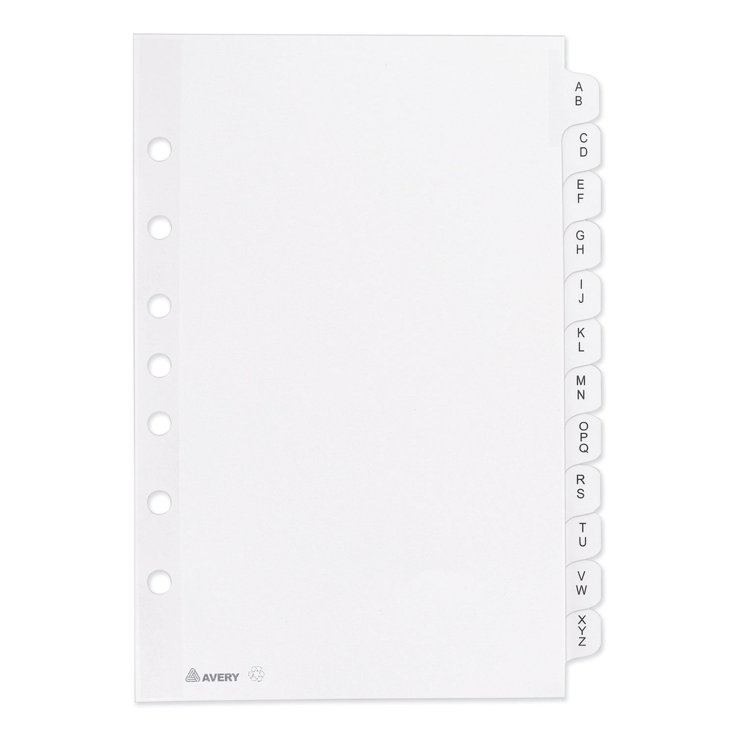 Preprinted Tab Dividers, 12-Tab, A to Z, 8.5 x 5.5, White, 1 Set Avery® Flipcost