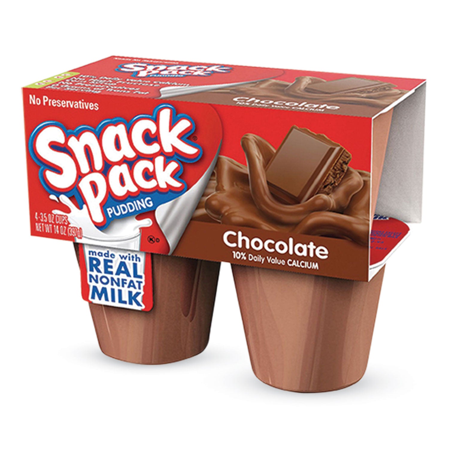 Pudding Cups, Chocolate, 3.5 oz Cup, 48/Carton