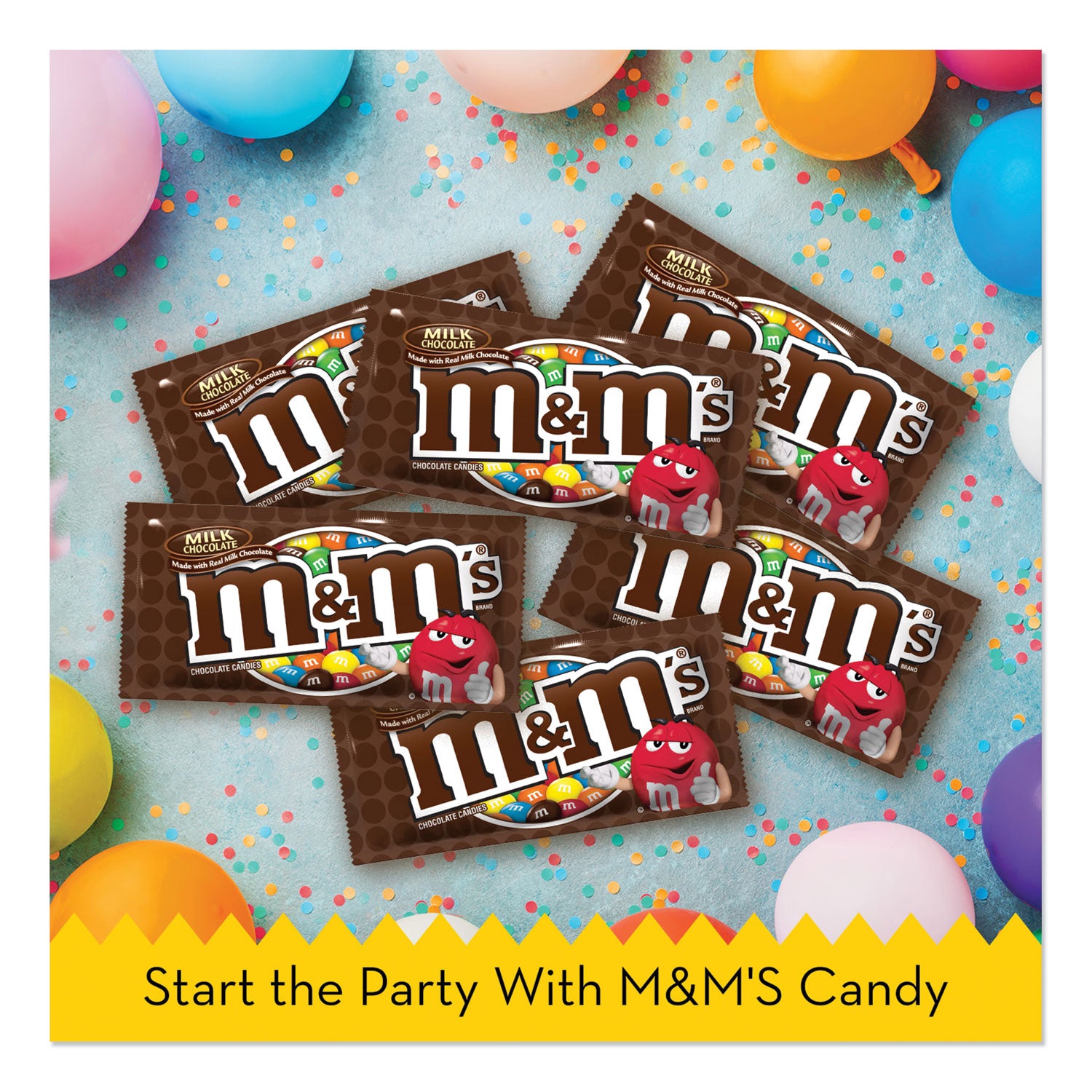 M & M's® Chocolate Candies, Milk Chocolate, Individually Wrapped, 1.69 oz, 36/Box