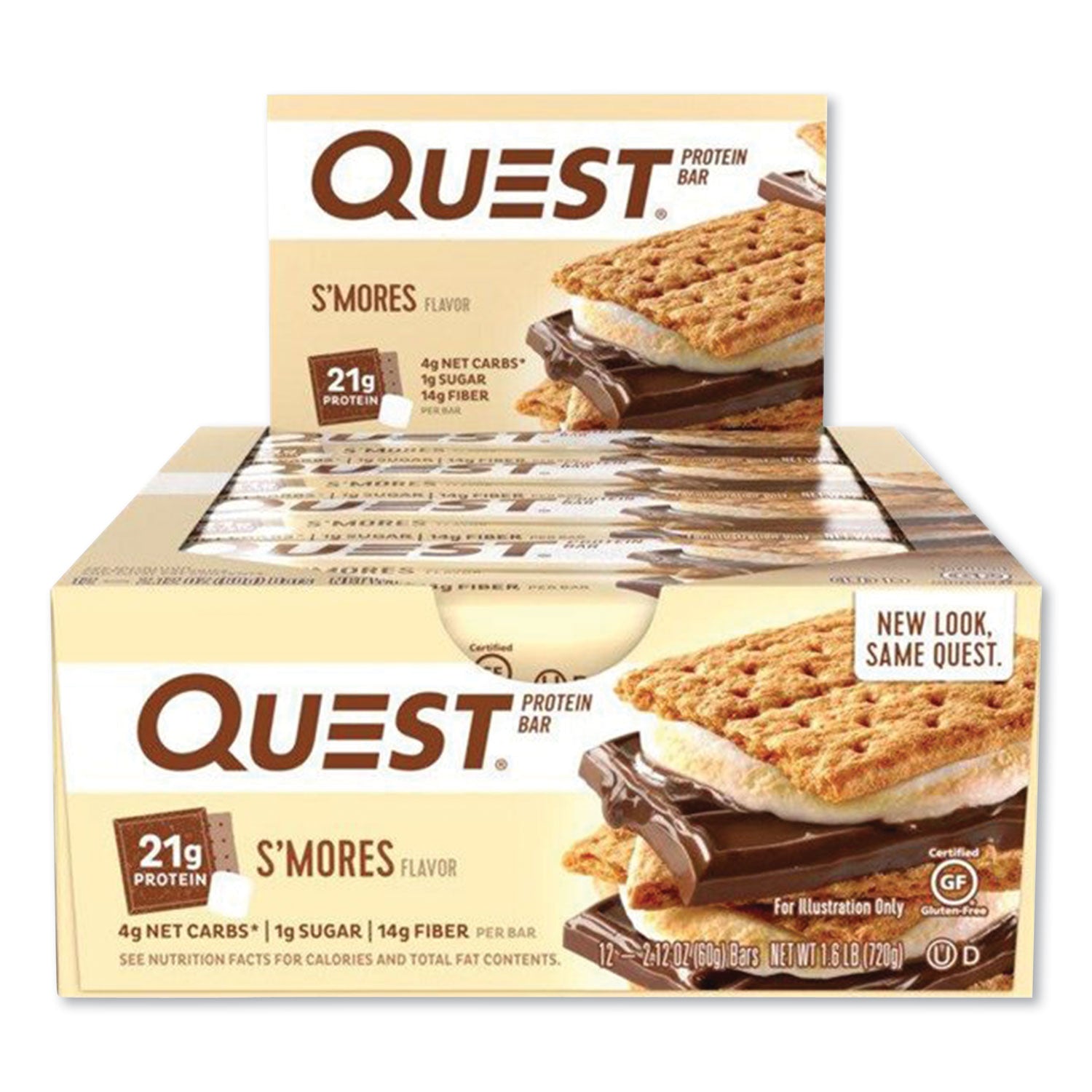 Protein Bars, S'mores, 2.12 oz Bar, 12 Bars/Box