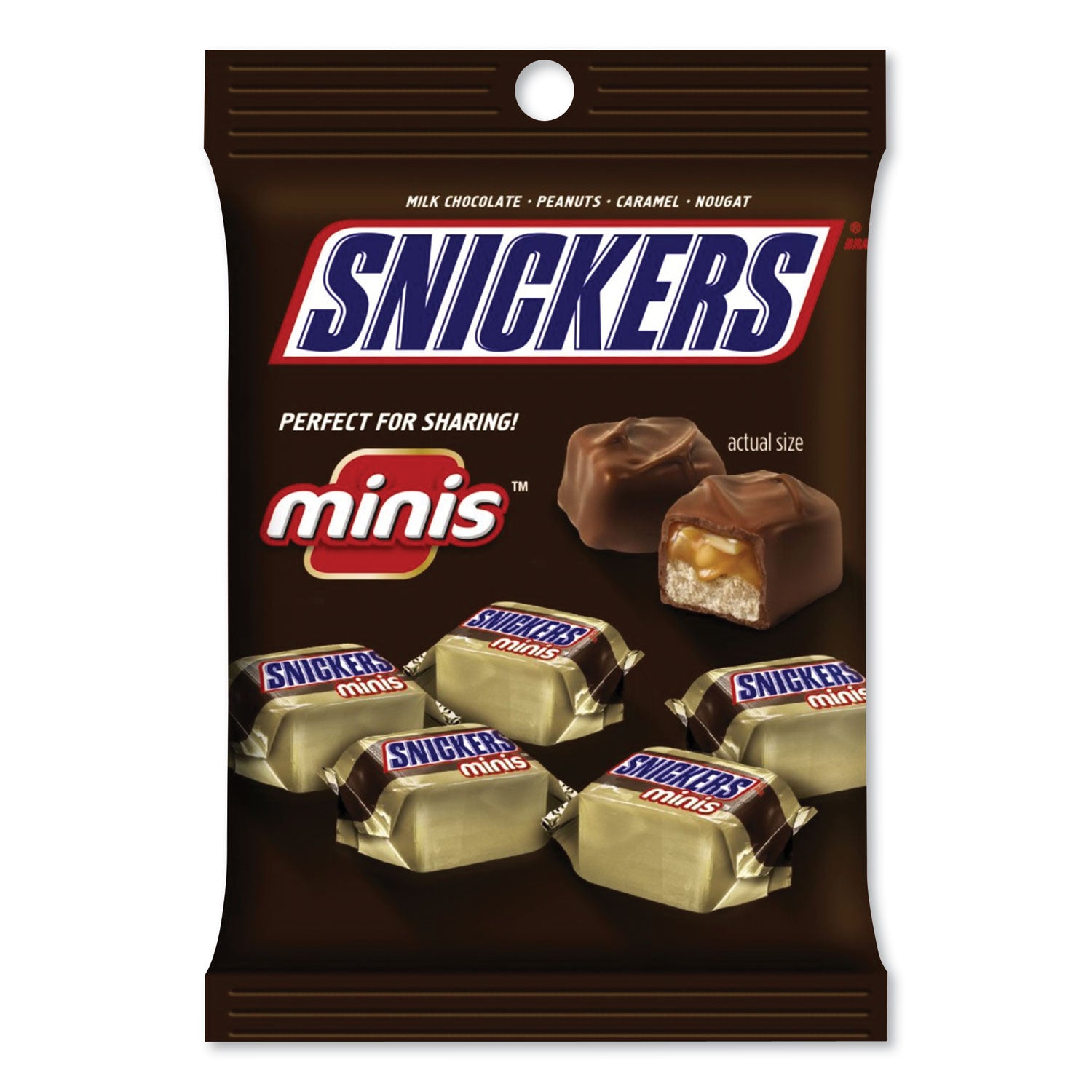 Minis Size Chocolate Bars, Milk Chocolate, 4.4 oz Pack, 12 Packs/Carton