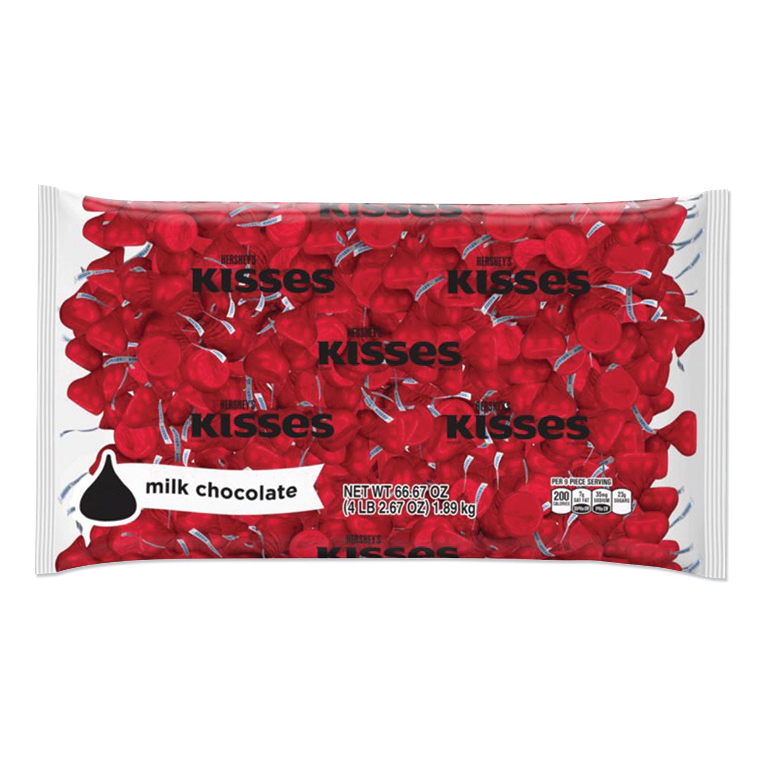 KISSES, Milk Chocolate, Red Wrappers, 66.7 oz Bag