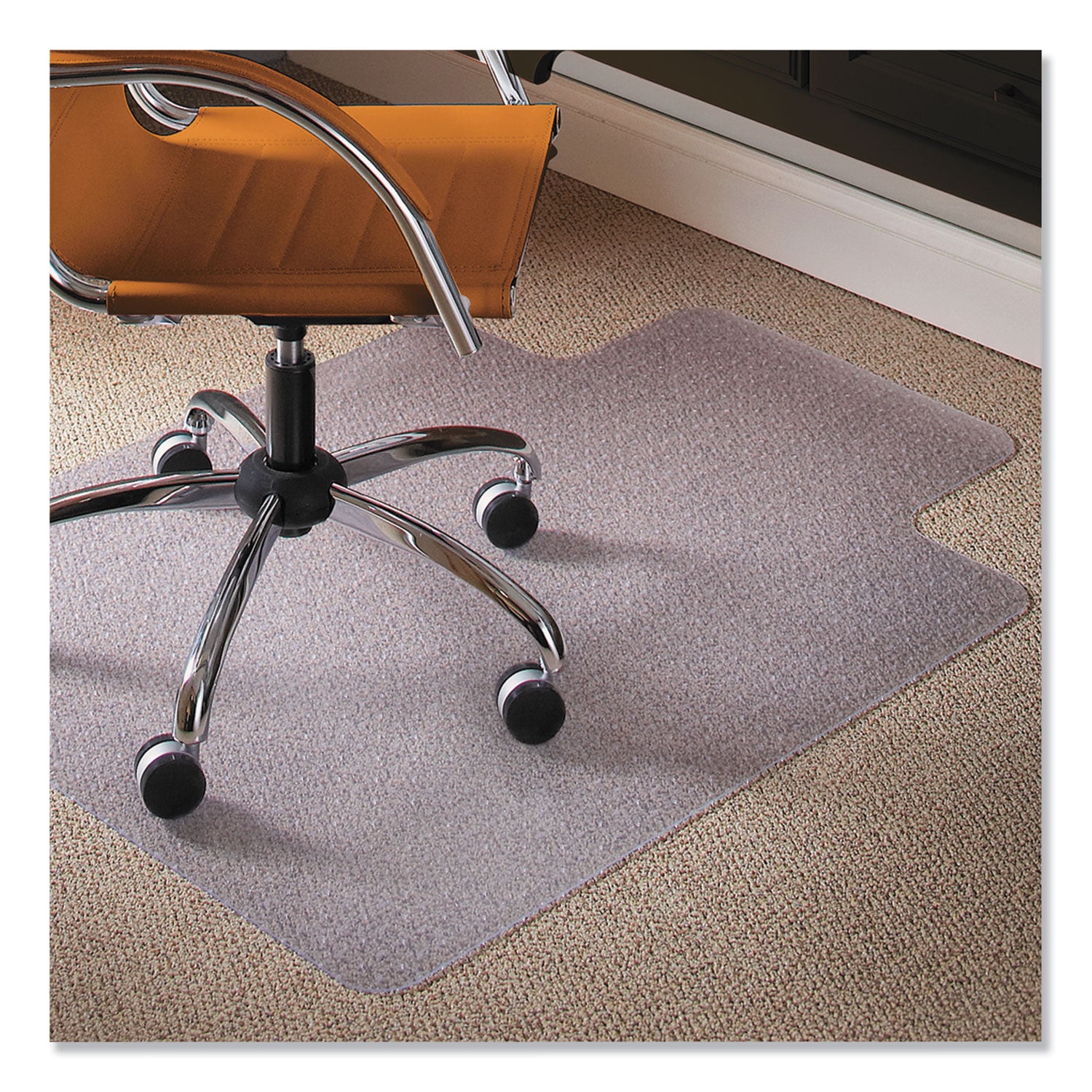 Natural Origins Chair Mat with Lip For Carpet, 45 x 53, Clear