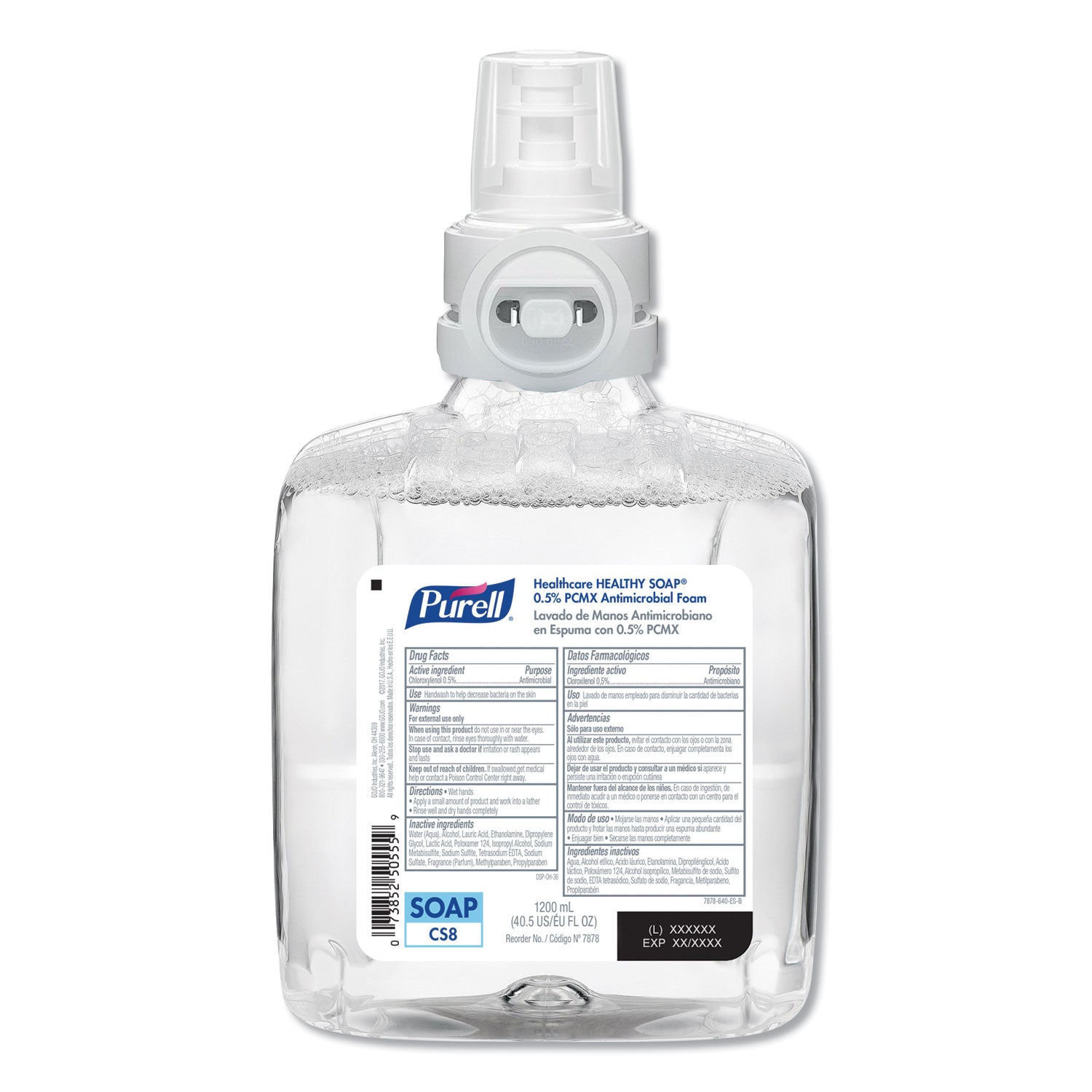 PURELL® Healthcare HEALTHY SOAP 0.5% PCMX Antimicrobial Foam, For CS8 Dispensers, Light Floral Scent, 1,200 mL, 2/Carton