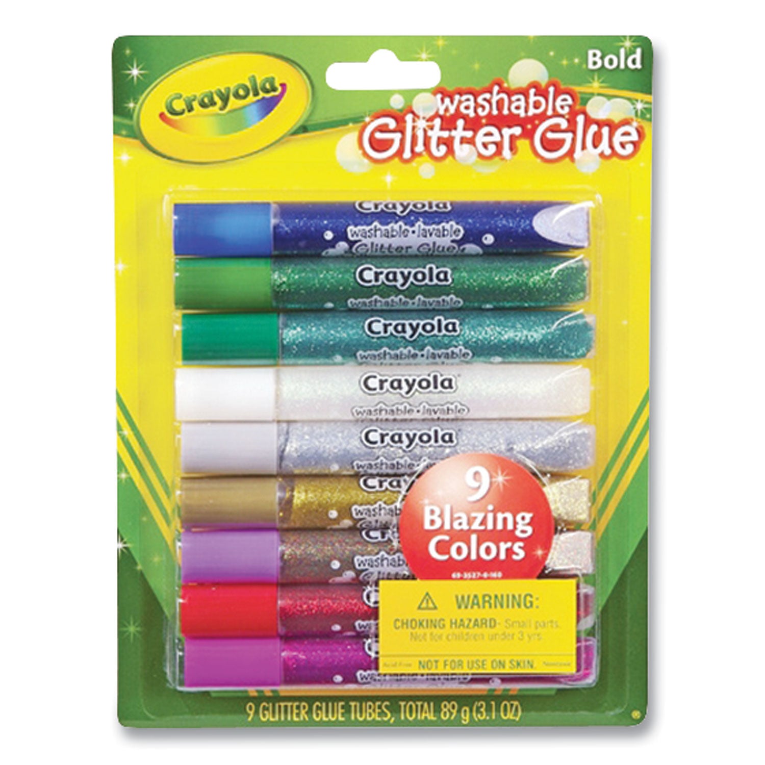 Washable Glitter Glue, 0.35 oz, Assorted Colors, 9/Pack Crayola® Flipcost