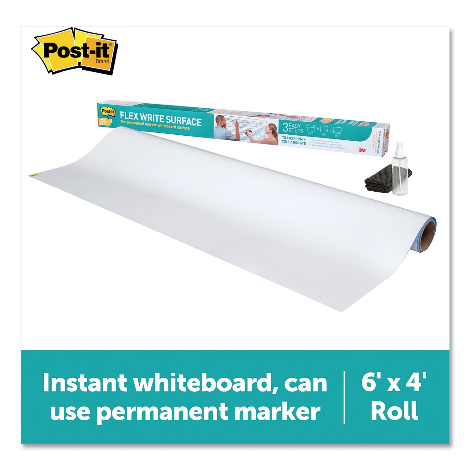 Post-it® Flex Write Surface, 72 x 48, White Surface