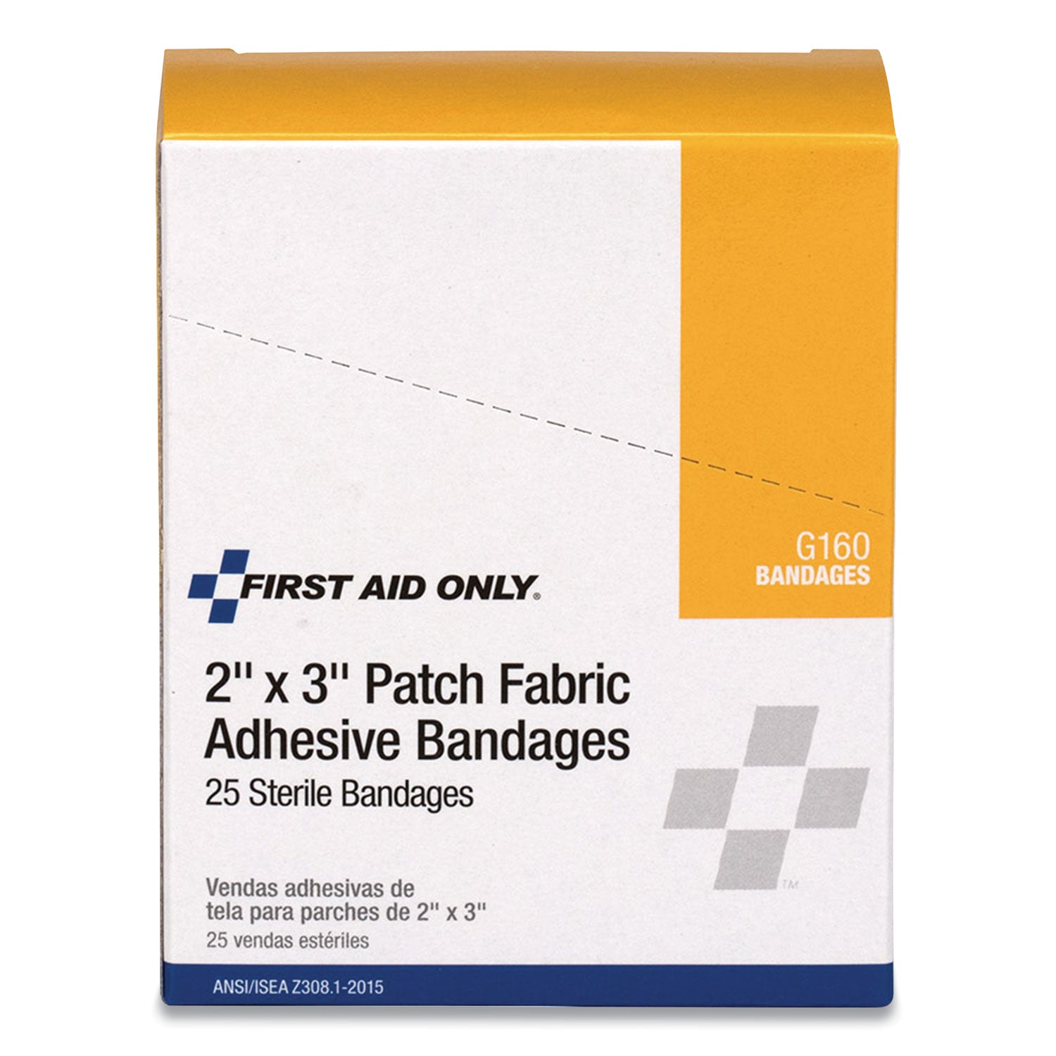 First Aid Only™ Heavy Woven Adhesive Bandages, Strip, 2 x 3, 25/Box