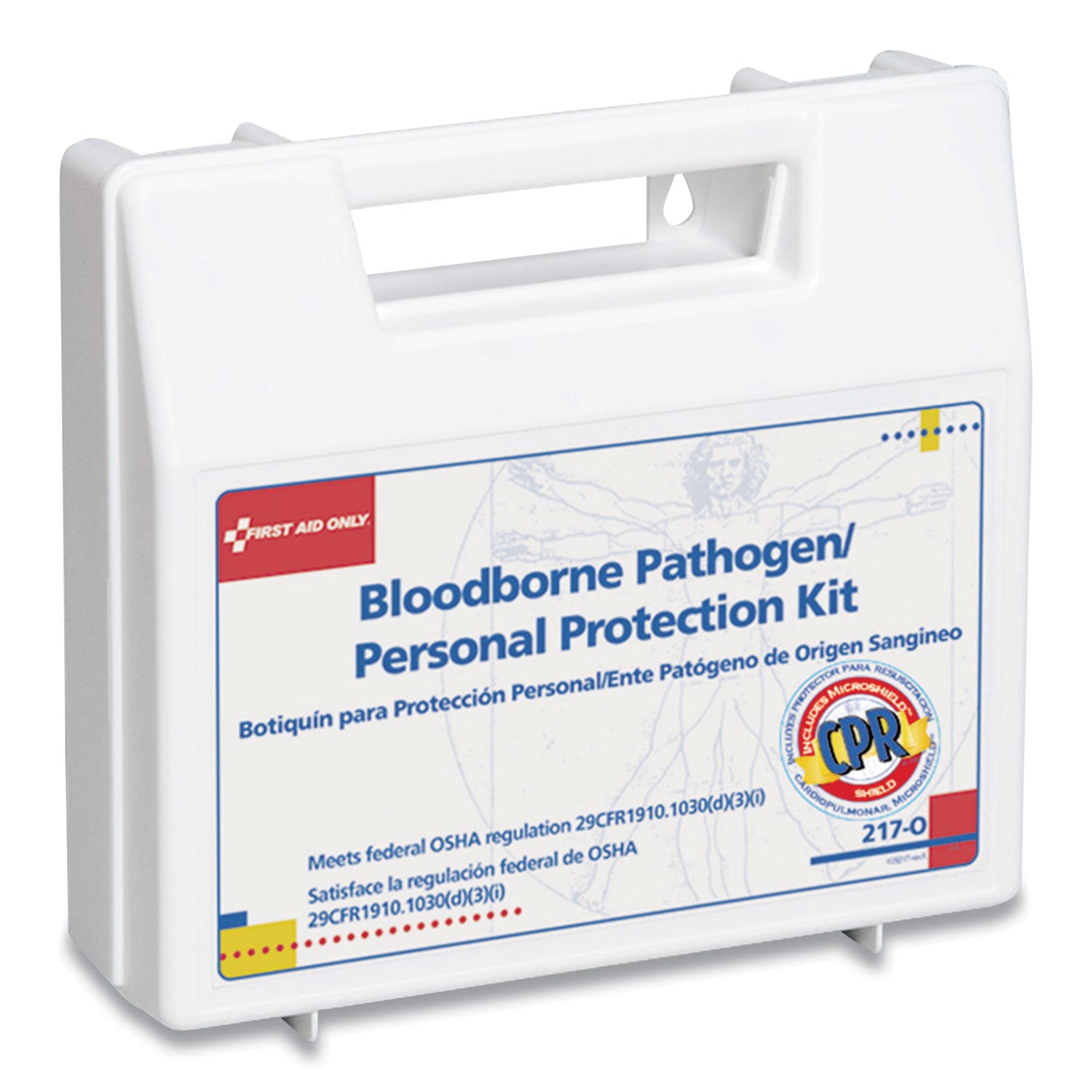 First Aid Only™ Bloodborne Pathogen and Personal Protection Kit with Microshield, 26 Pieces, Plastic Case