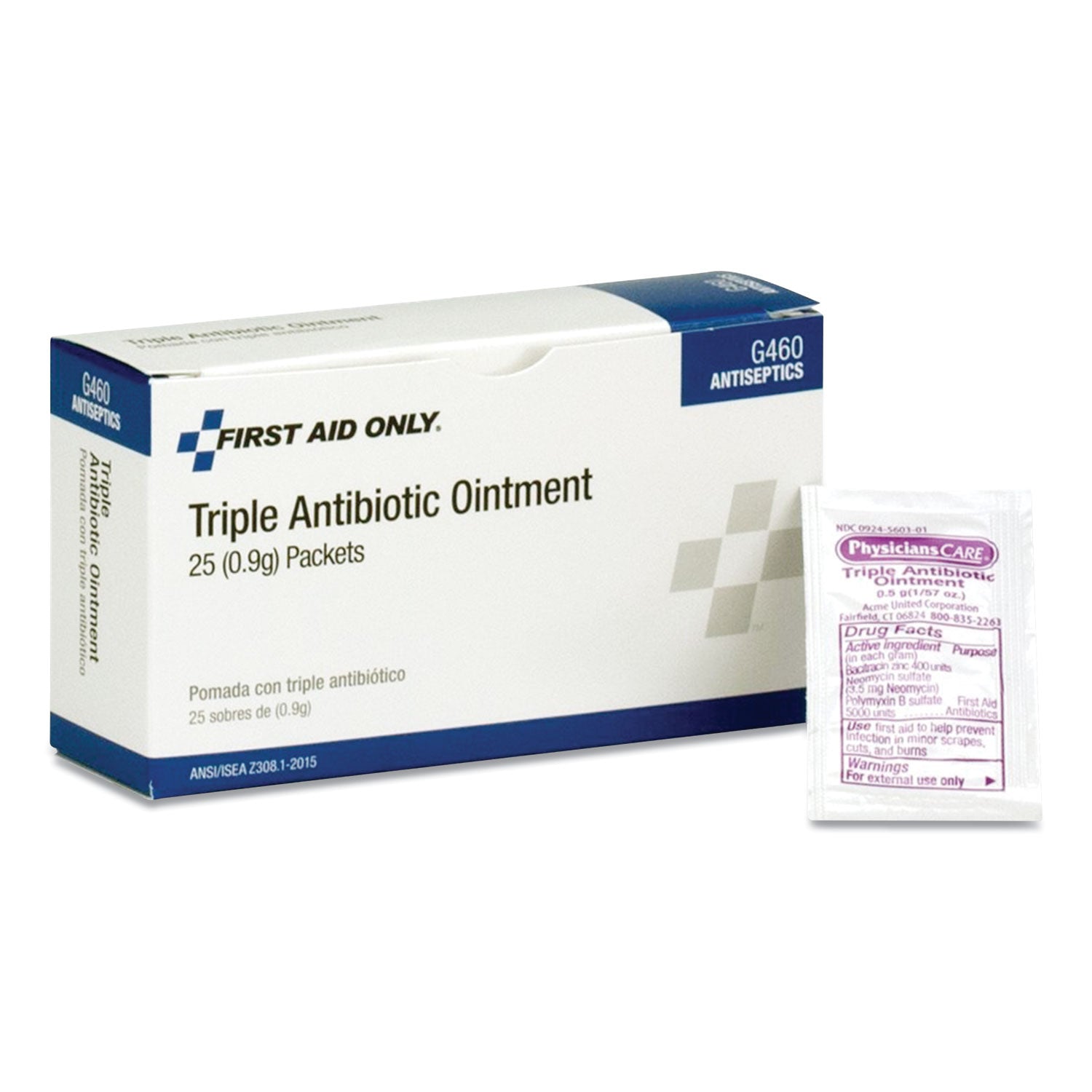 Triple Antibiotic Ointment, 0.03 oz Packet, 25/Box